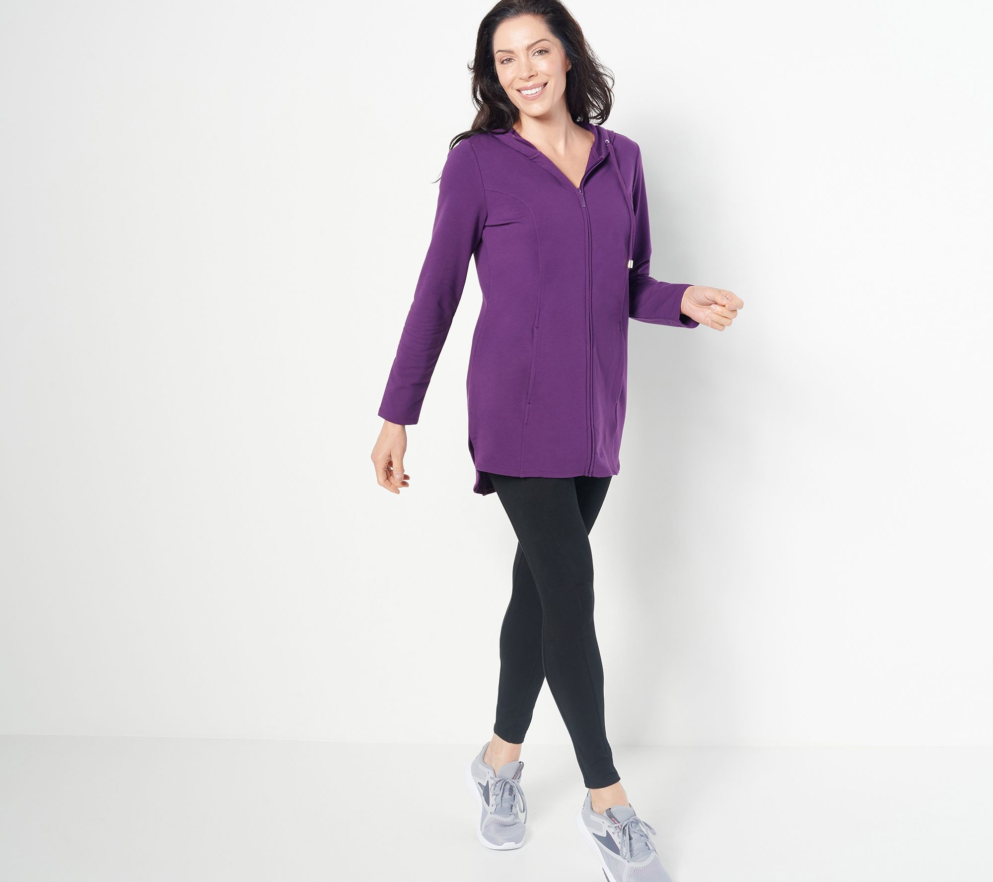 "As Is" Denim & Co. Active Regular French Terry Hooded Jacket