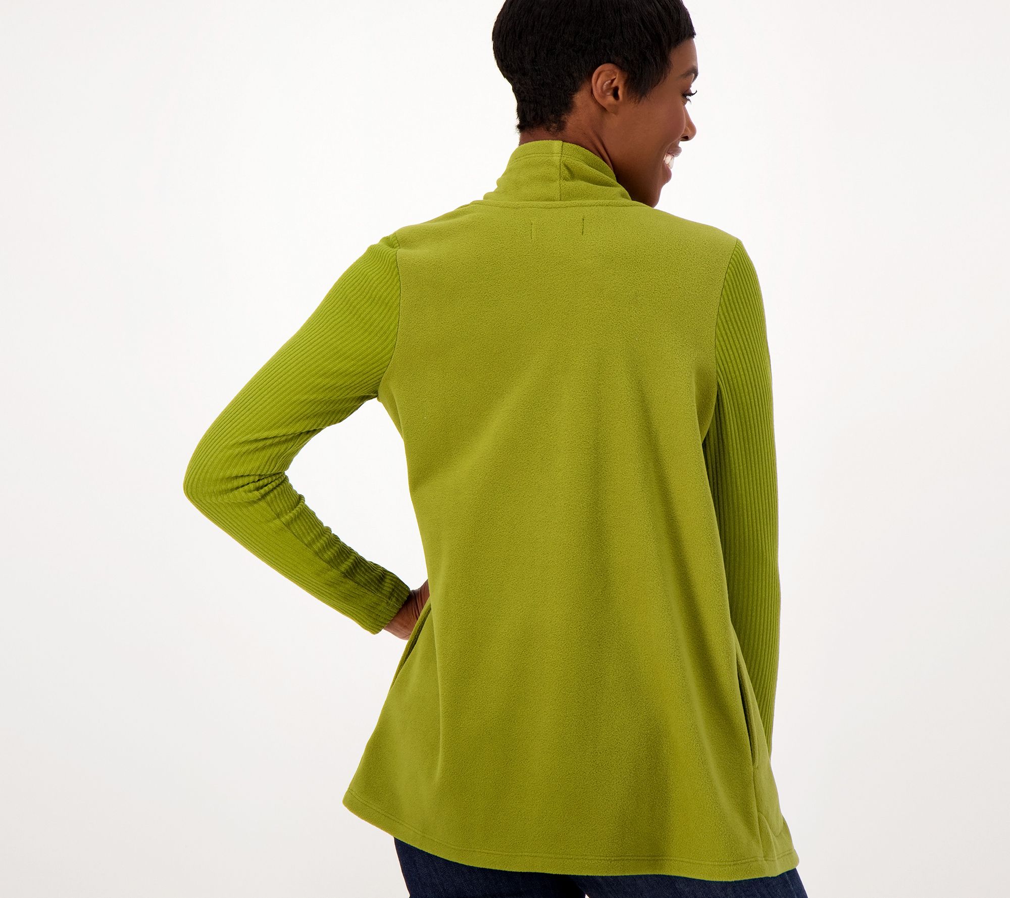 Susan Graver Petite Weekend Multi-Media Cardigan - QVC.com