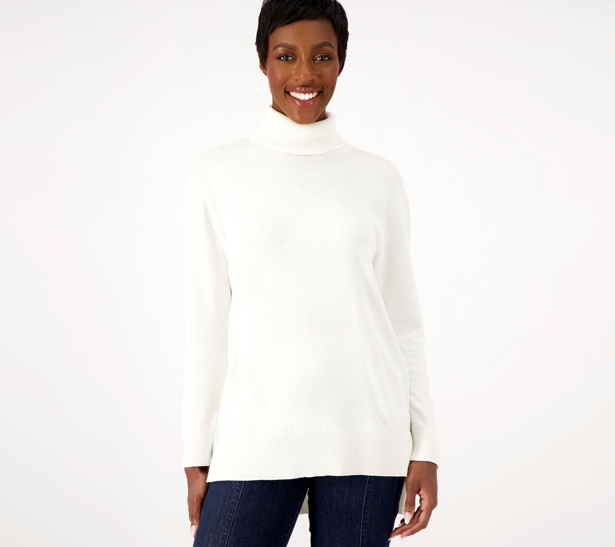 Girl With Curves Turtleneck Tunic Sweater - QVC.com