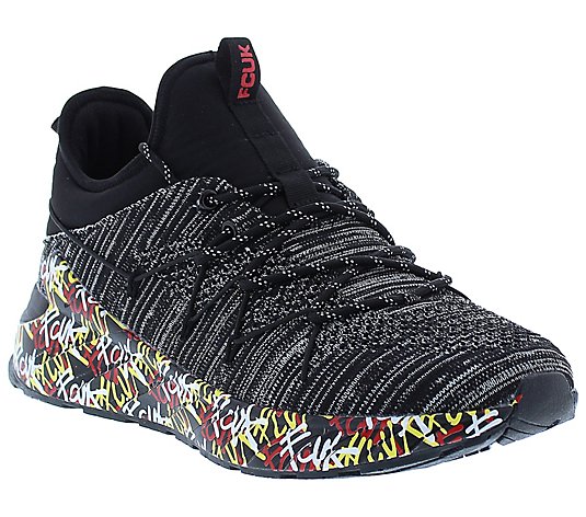 French Connection Men's Athletic Lace-Up Sneaker- Graffiti