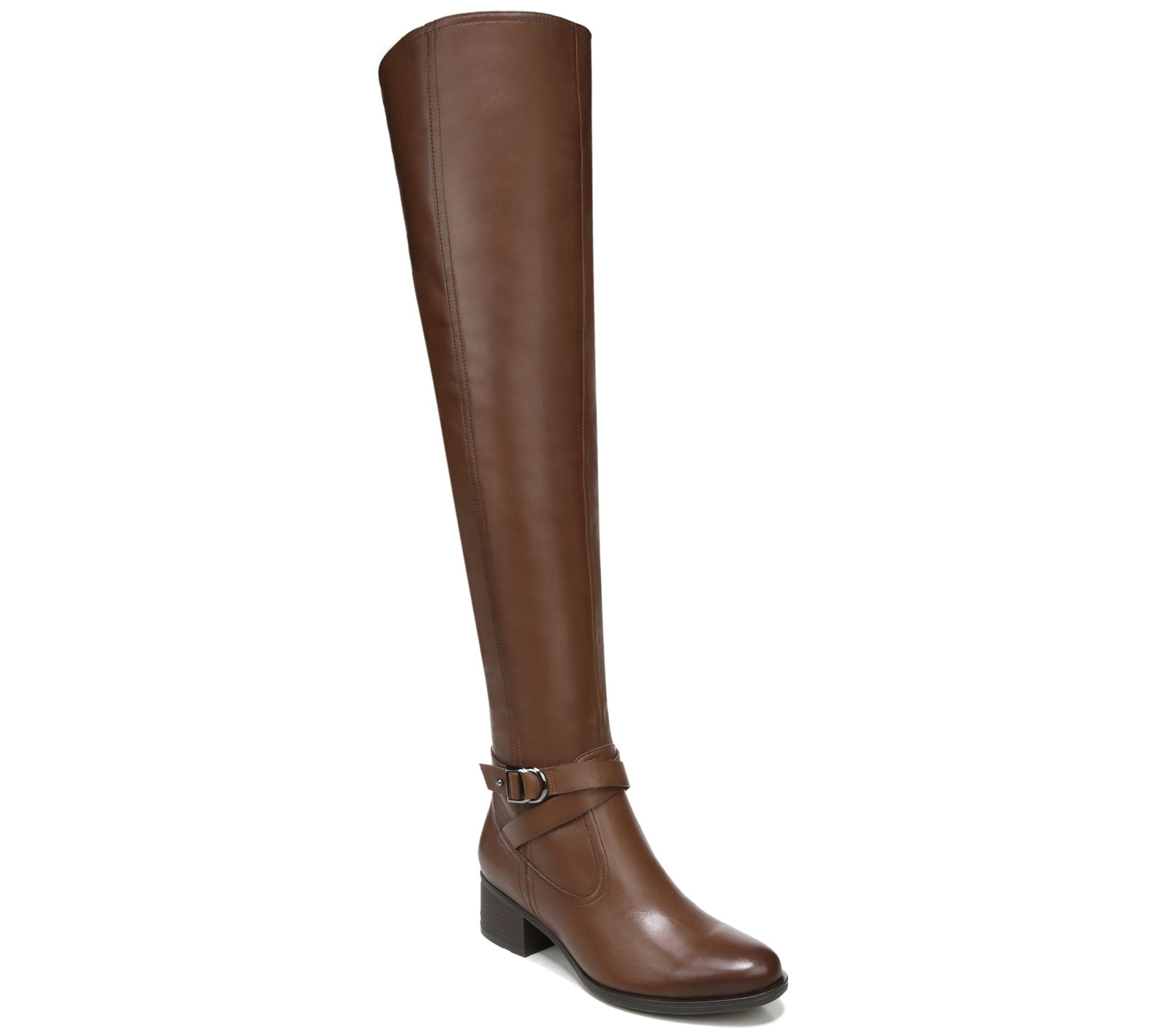 Naturalizer Leather Zipper Over The Knee Boots - Denny - QVC.com