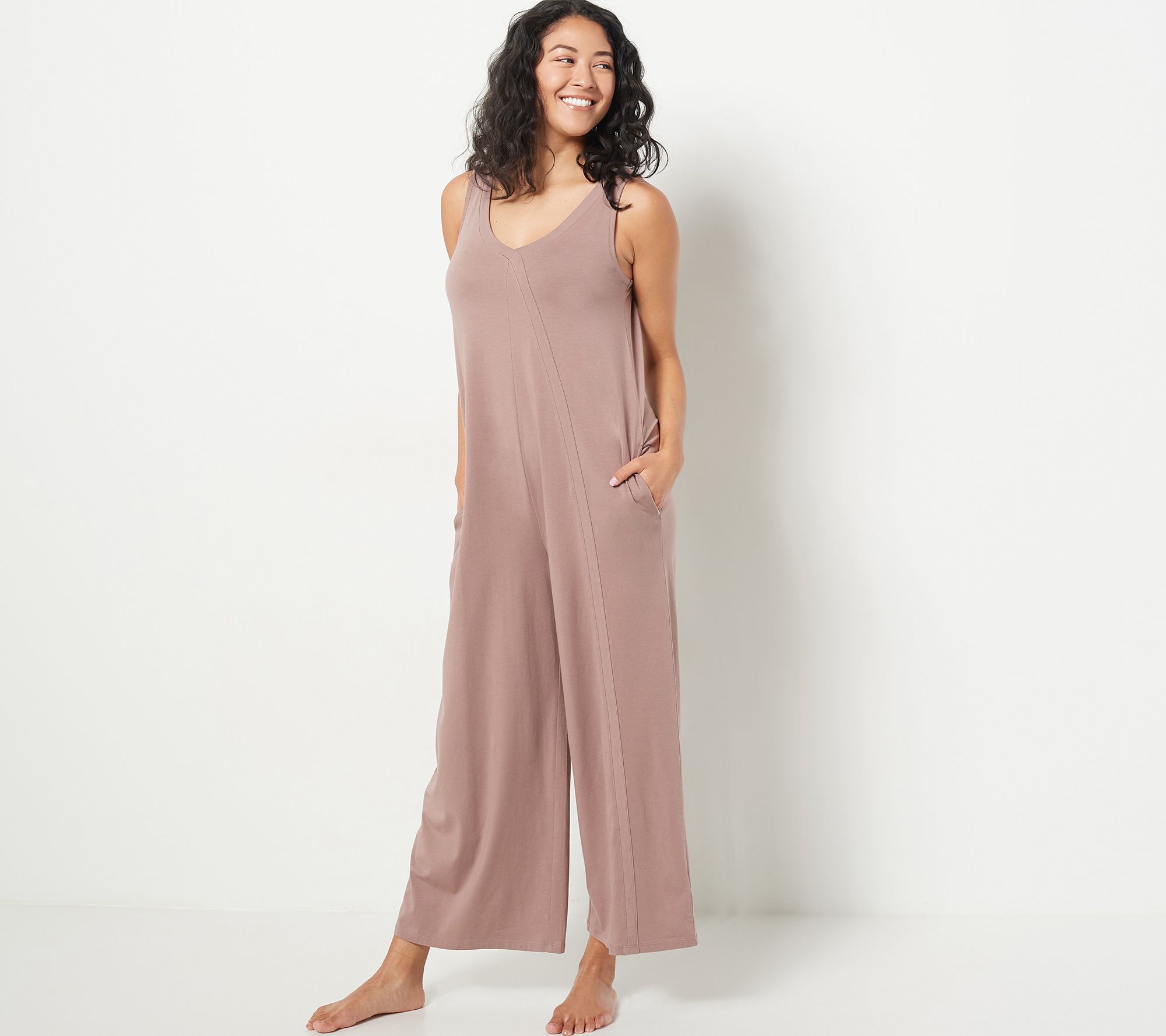 As Is Anybody Regular Cozy Knit Luxe Jumpsuit With Band Detail 