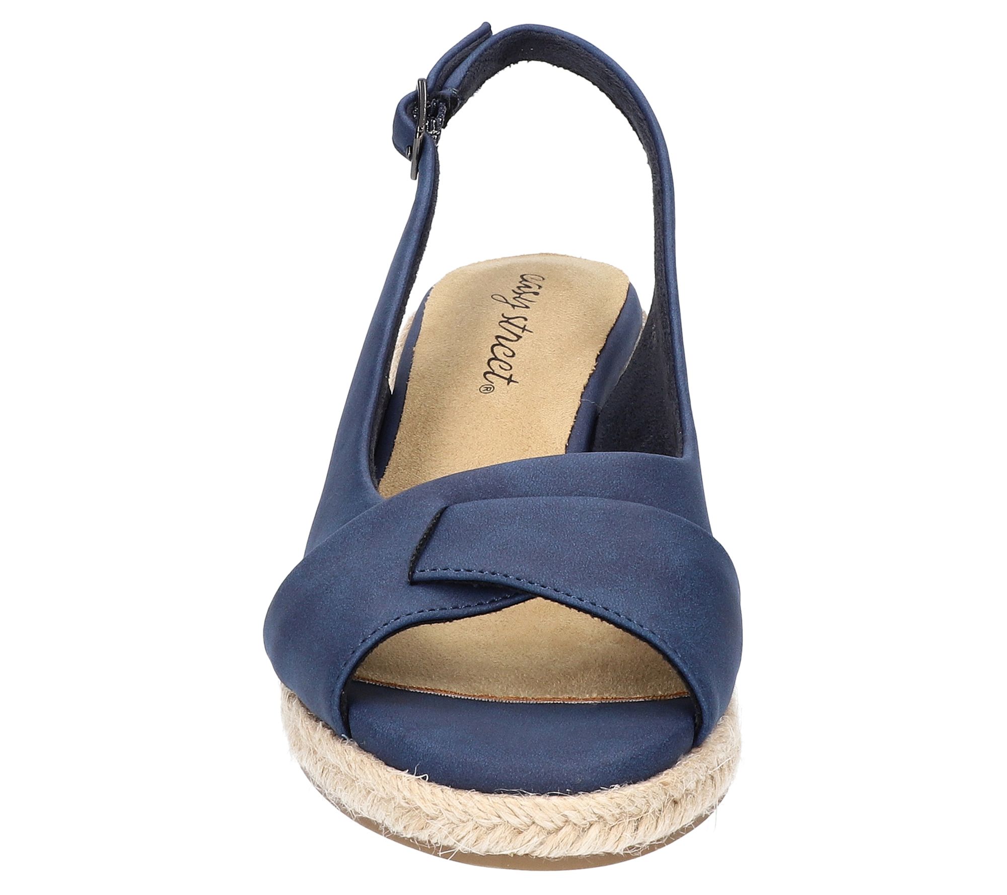Easy Street Sandalo Devlin Donna – Espadrillas Con Zeppa E Slingback Regolabile, Nero, 38 EU