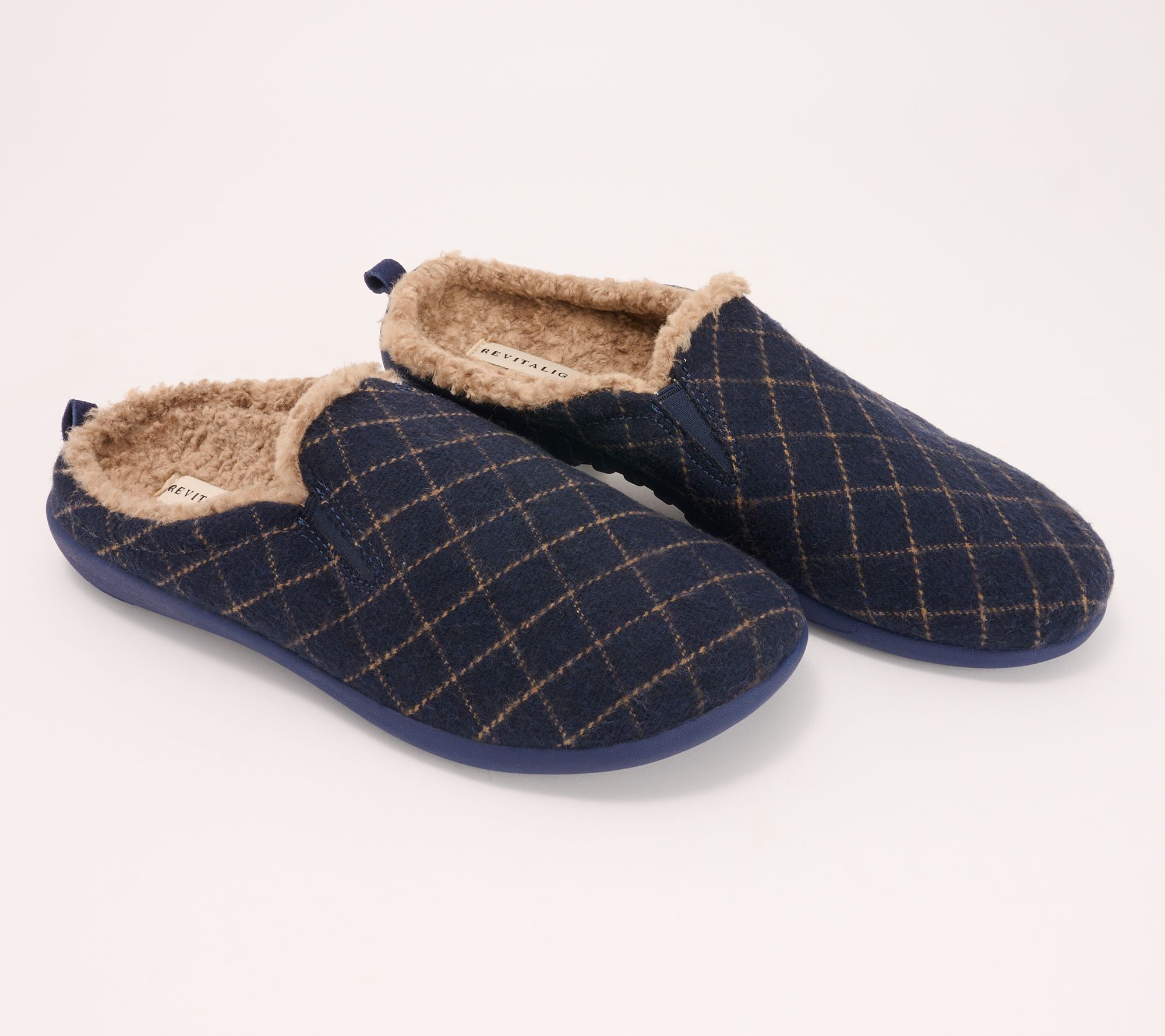 Revitalign Orthotic Mens Cozy Slippers - Dundee Windowpane