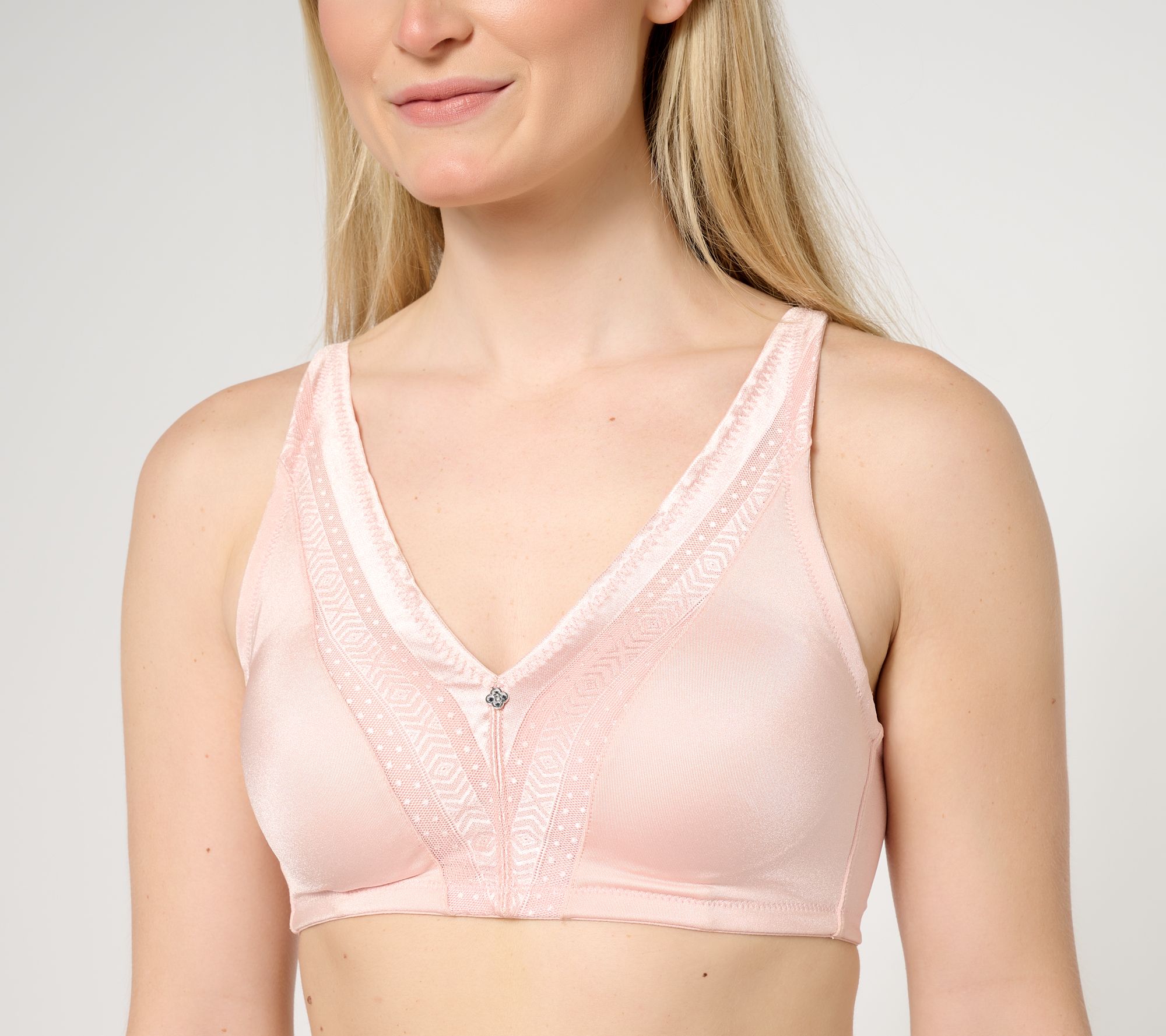 As Is Breezies Jacquard Back Smoothing Wirefree Bra 