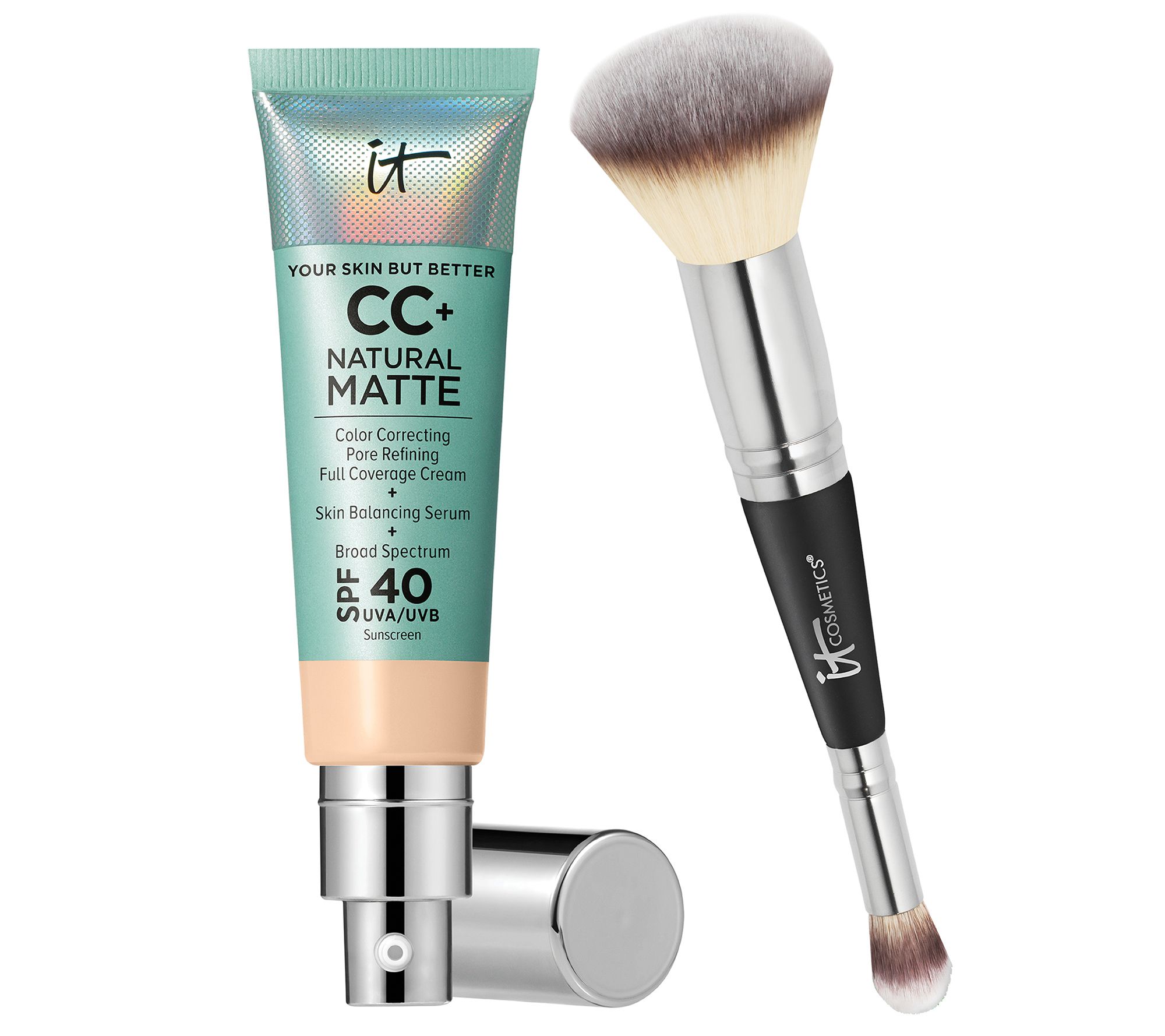 IT Cosmetics CC+ Natural Matte Foundation with Brush