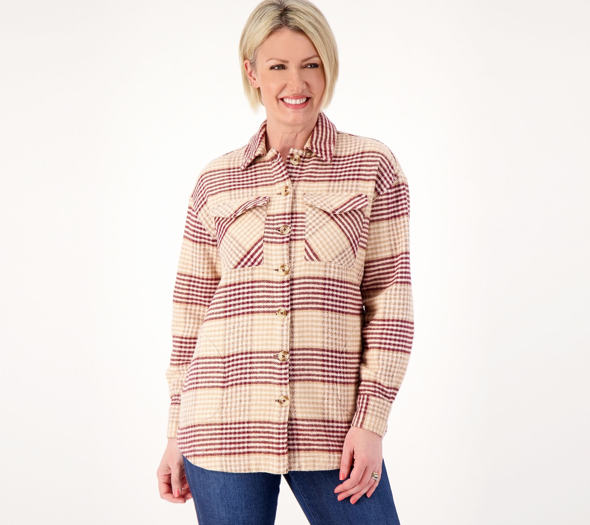 "As Is" Studio Park X Courtney Khondabi Plaid Shirt Jacket