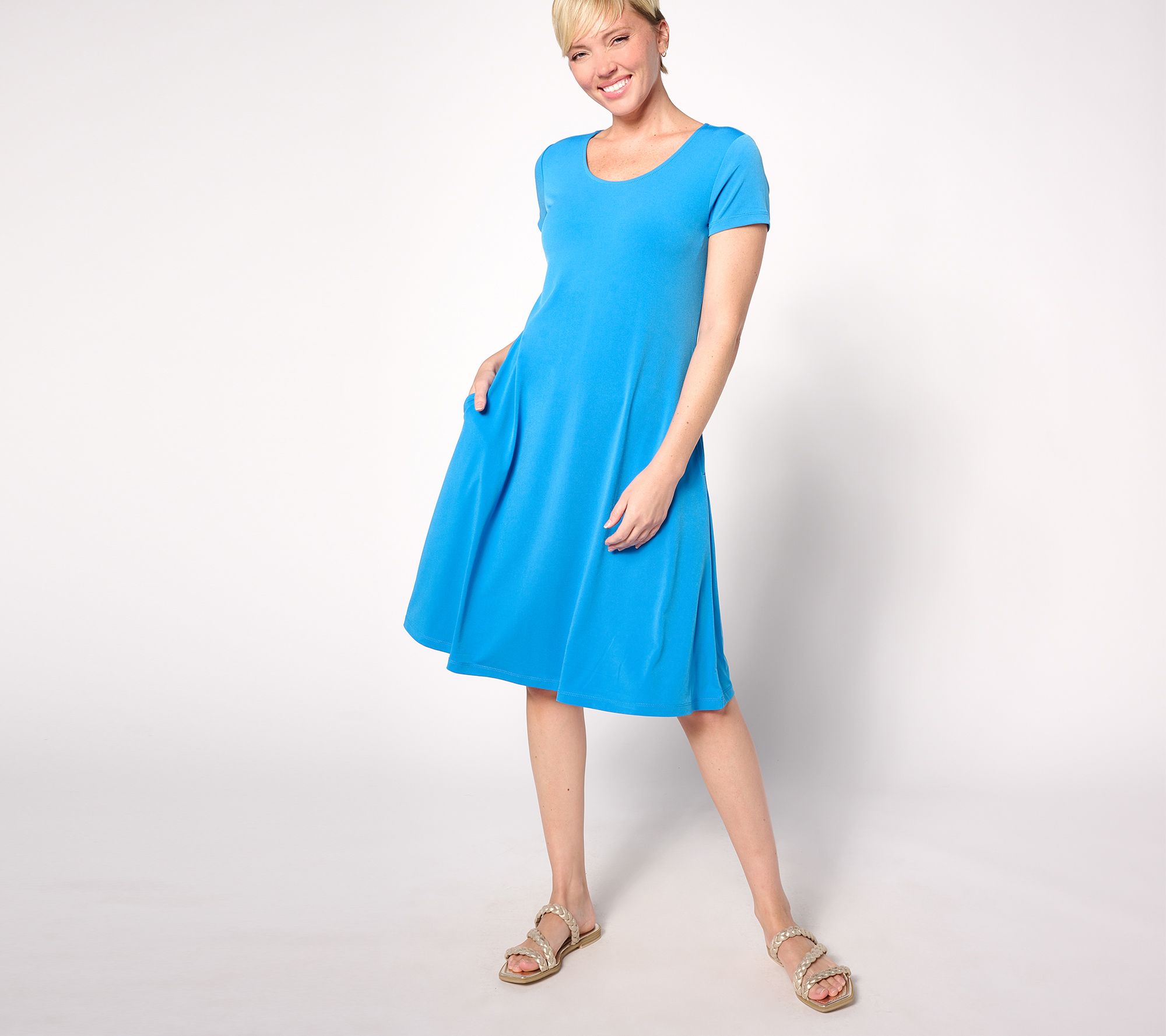 Susan Graver Modern Essentials Petite Liquid Knit Dress 
