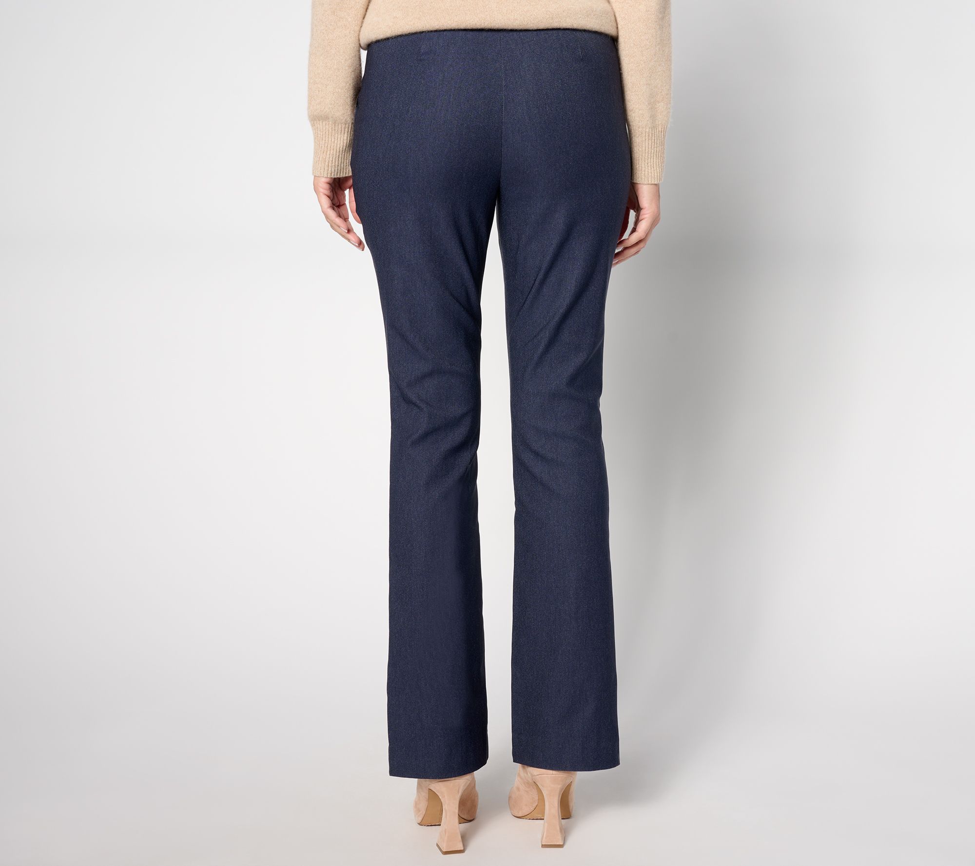 Isaac Mizrahi Live! Stretch Woven Baby Bootcut Pants w/ Lace Trim - QVC.com