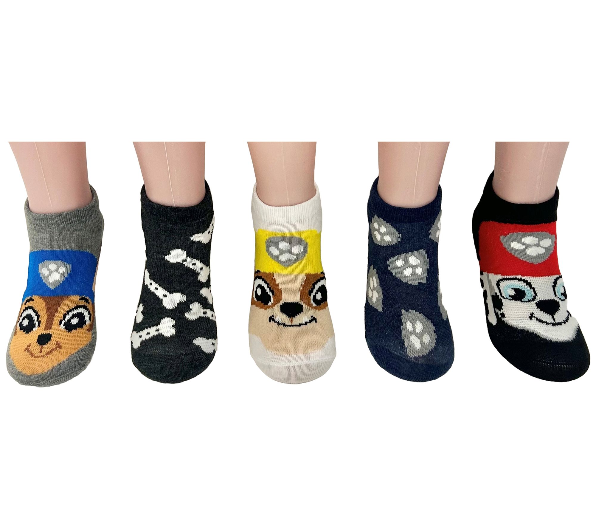 Paw Patrol Boys' No-Show Character Sock Set - 5Pair