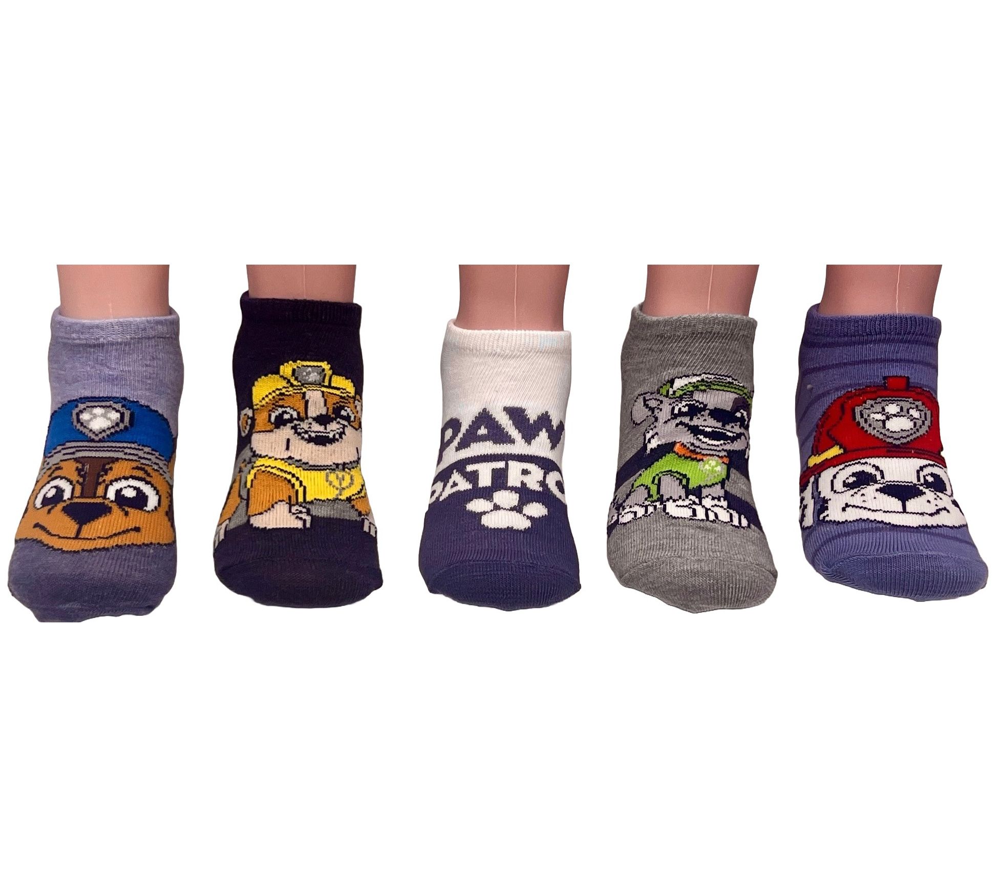 Paw Patrol Boys' No-Show Character Sock Set - 5Pair