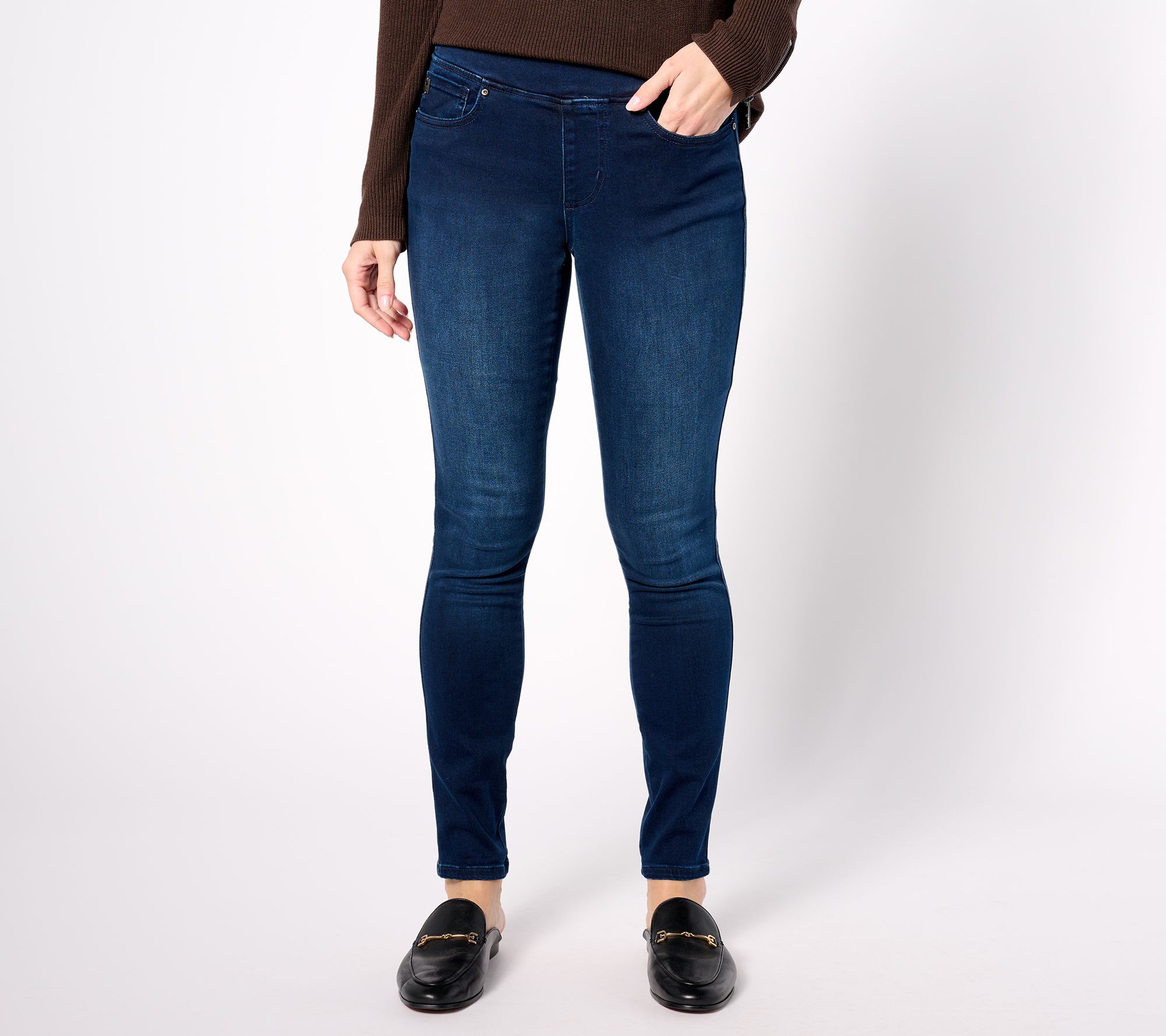 "As Is" Jingle Belles by Kim Gravel Petite Satin Weave Holiday Jegging