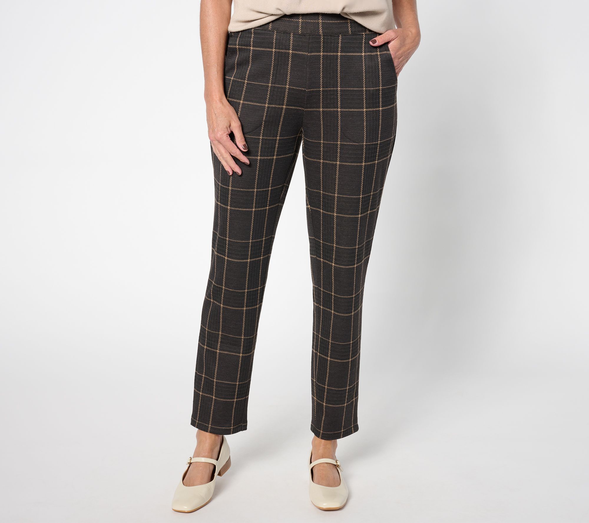 Denim & Co. Signature Petite Knit Jacquard Ankle Pant