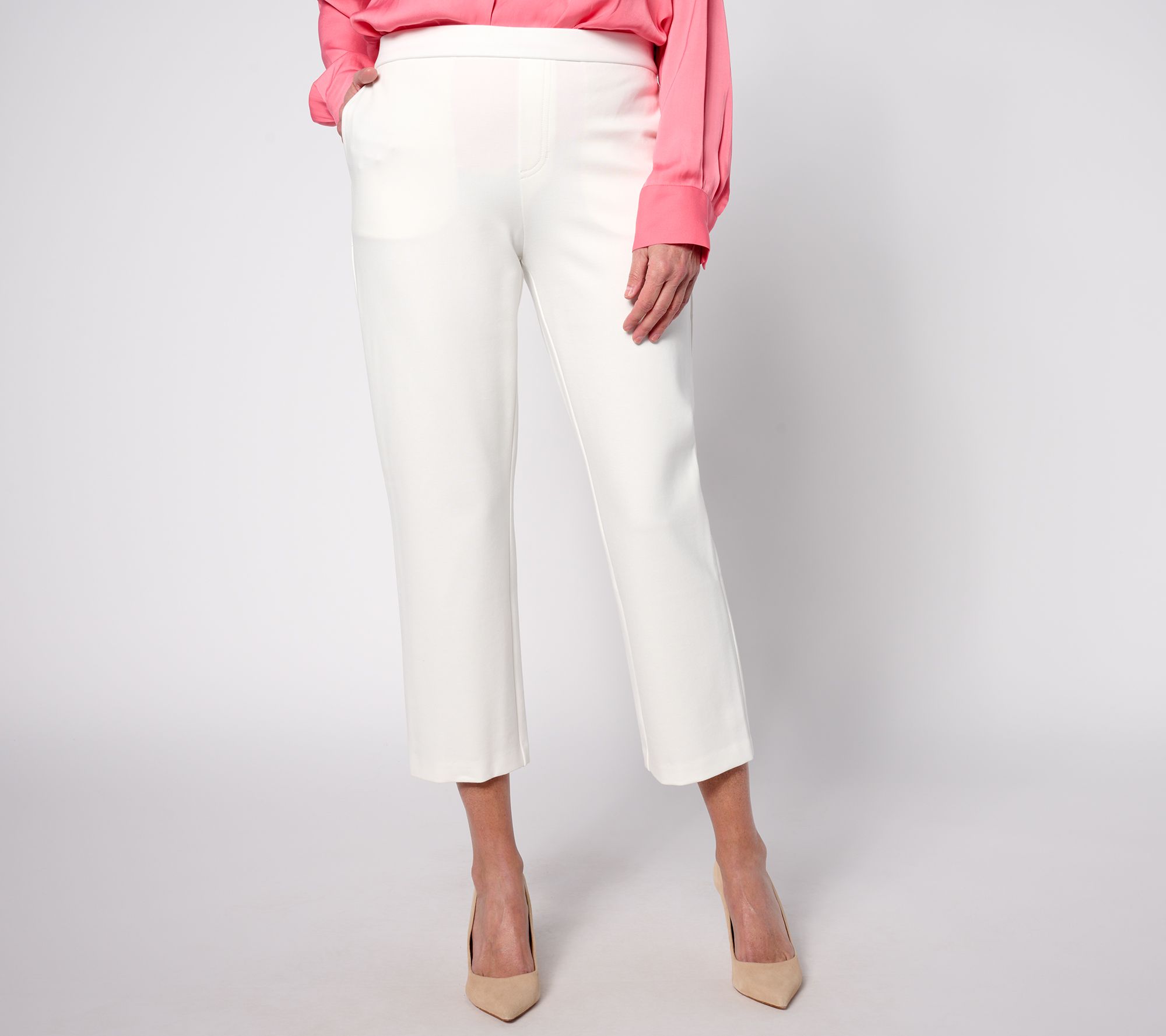 "As Is" Susan Graver Reg Smart Ponte Knit Straight Leg Crop Pants