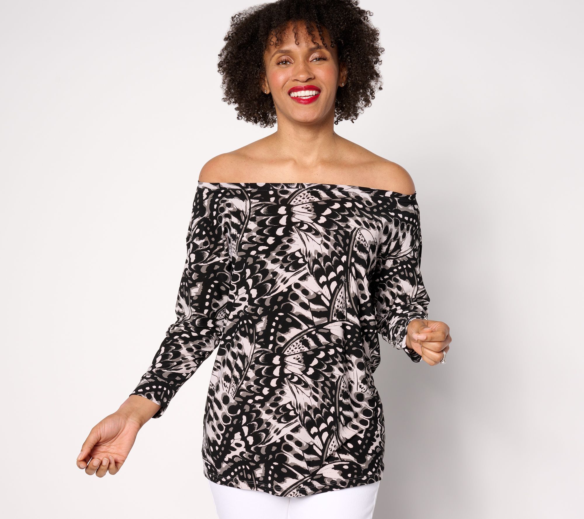 "As Is" Attitudes by Renee Como Jersey Off the Shoulder Top
