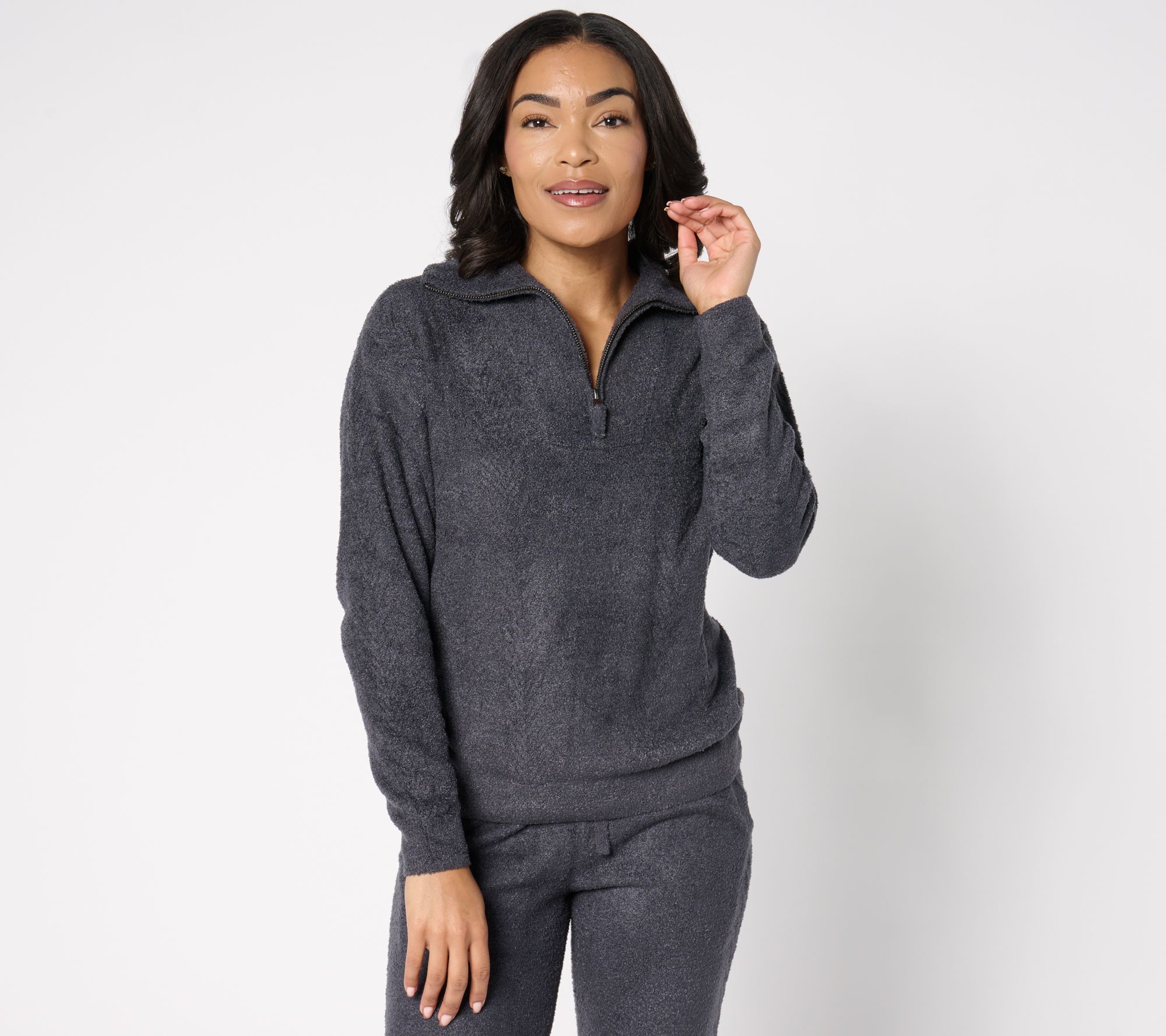 Barefoot Dreams CozyChic Lite Cable Half Zip Pullover