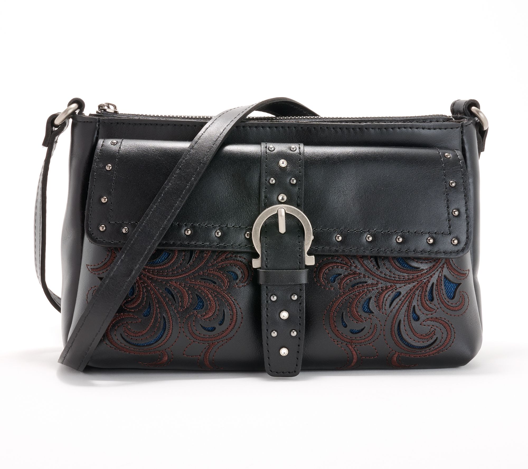 Patricia Nash Montana Collection Leather Maisie Flap Crossbody