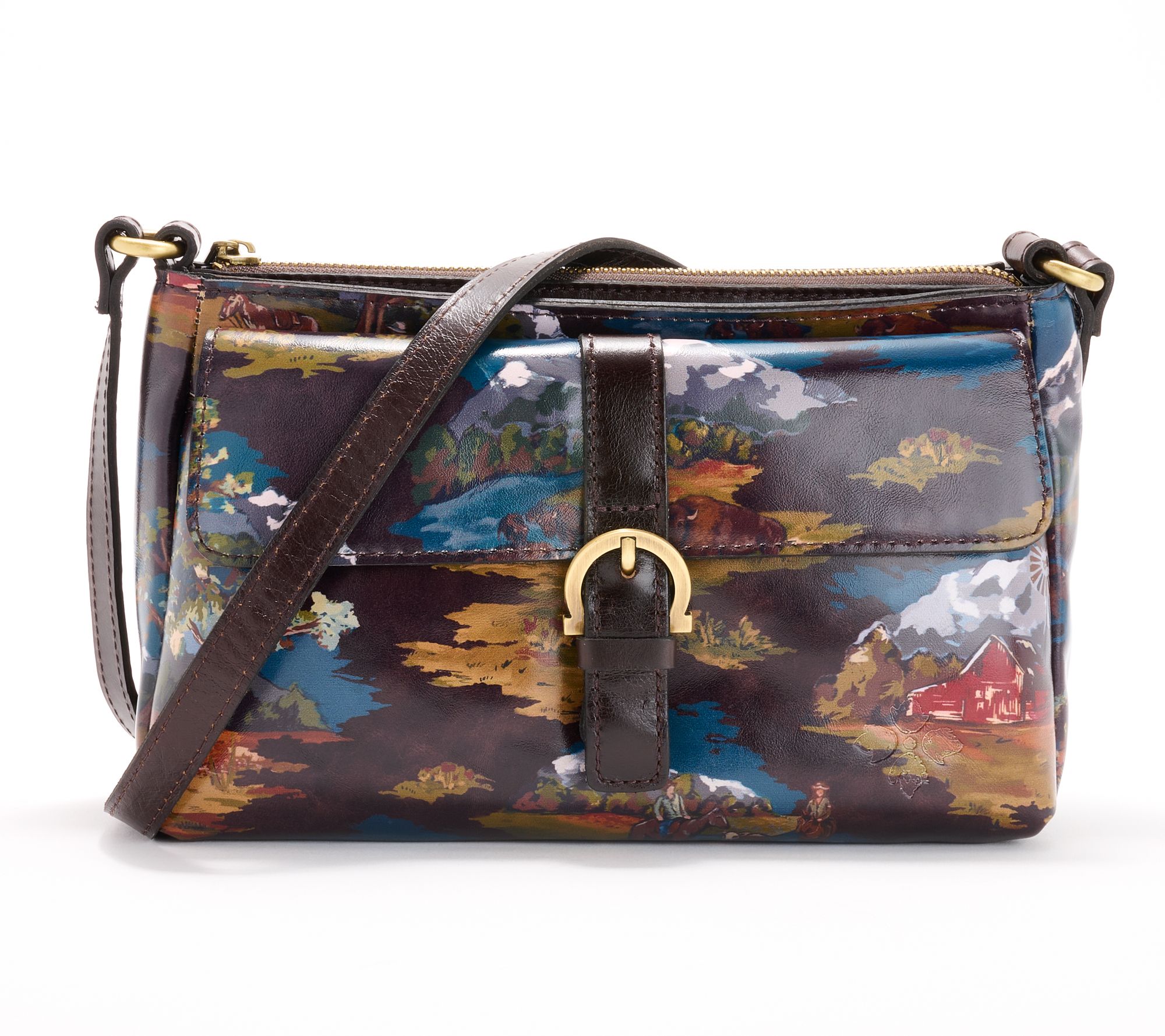 Patricia Nash Montana Collection Leather Maisie Flap Crossbody