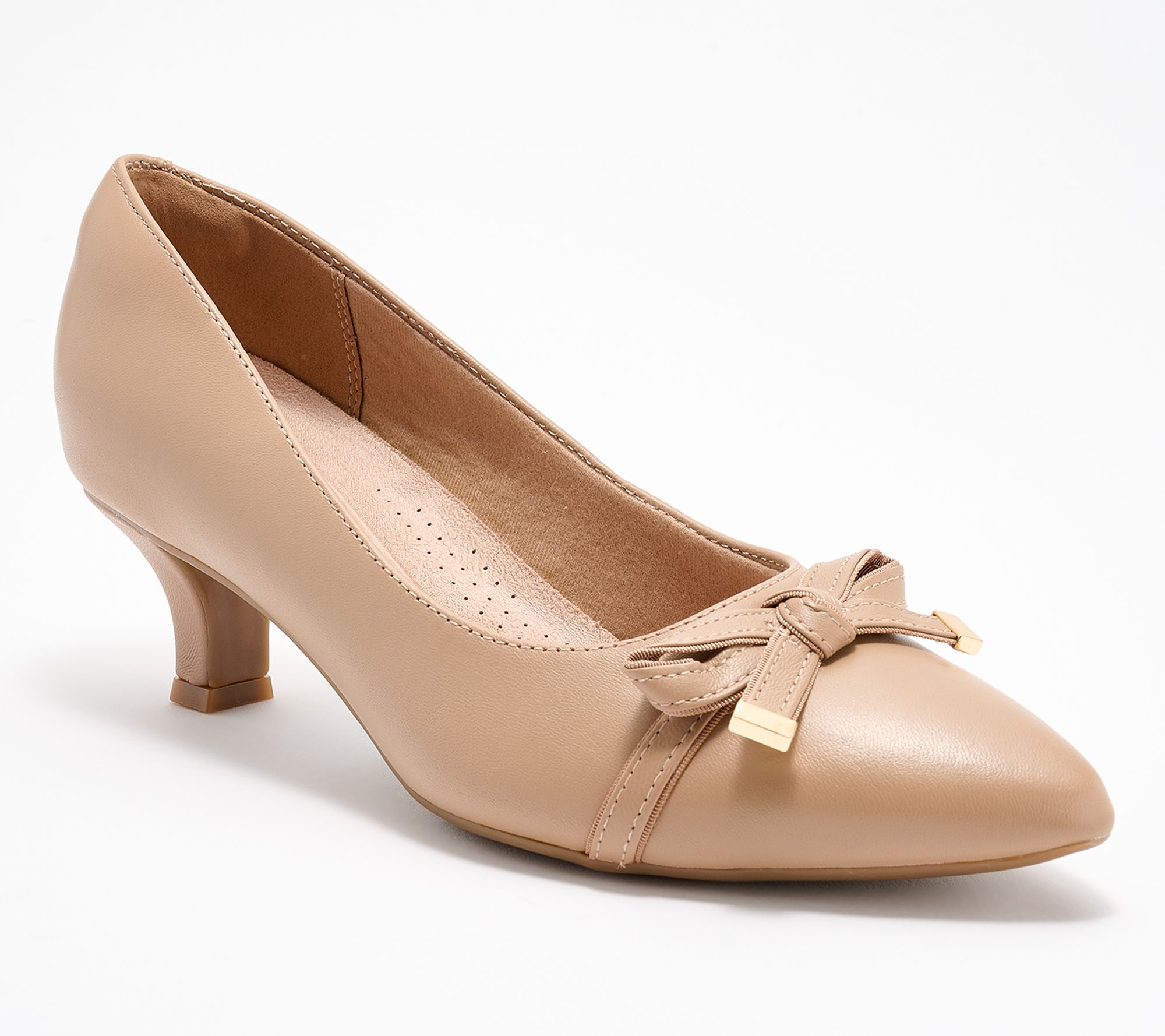 Clarks Collection Leather Heels with Bow-Kepley Holly