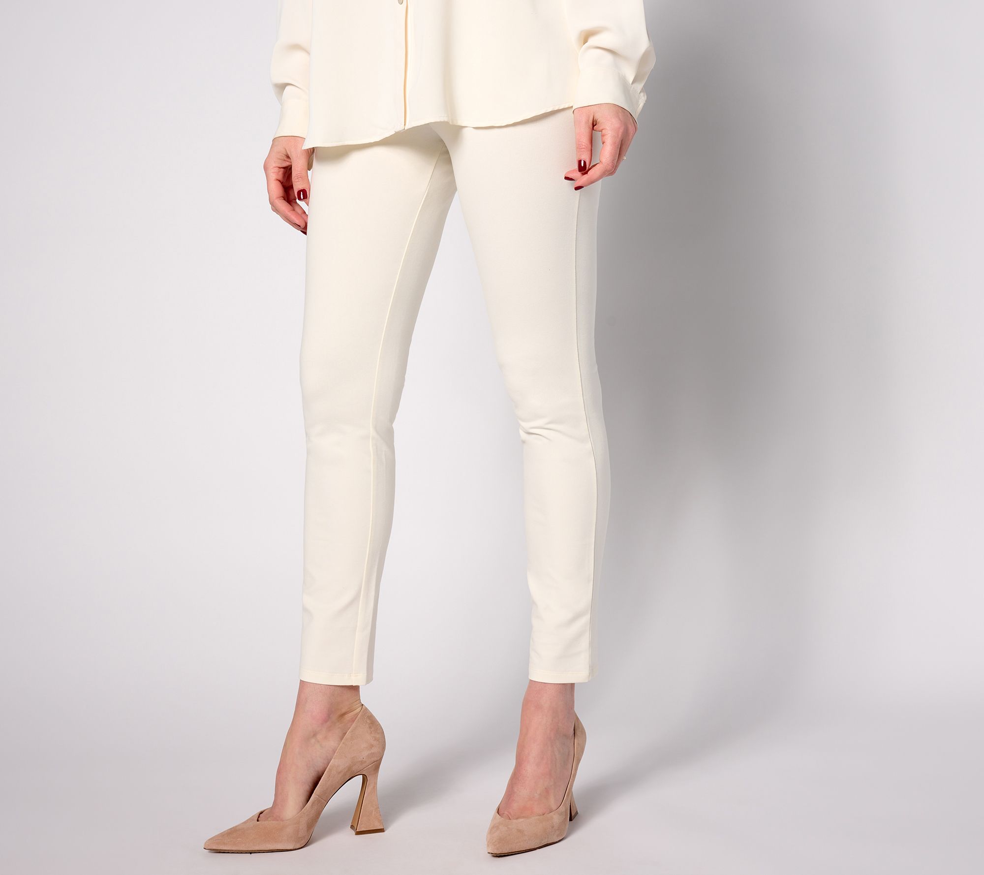 "As Is" Women with Control Petite Pull On Knit Slim Pant