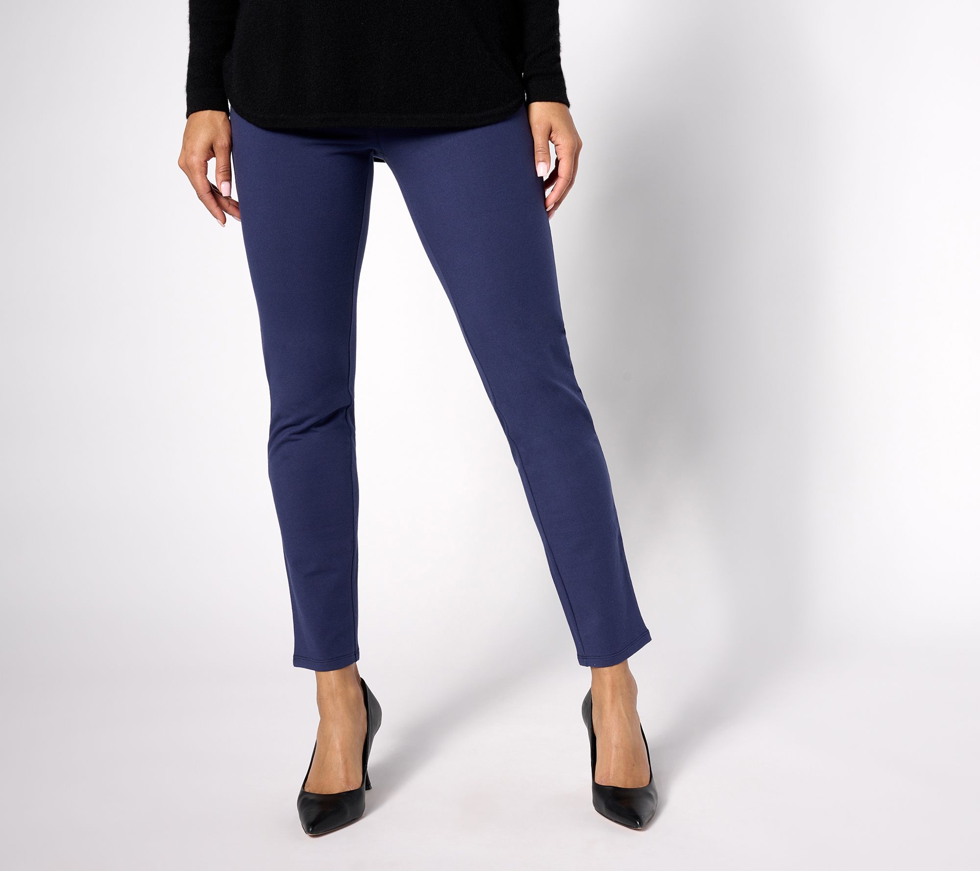 "As Is" Women with Control Petite Pull On Knit Slim Pant