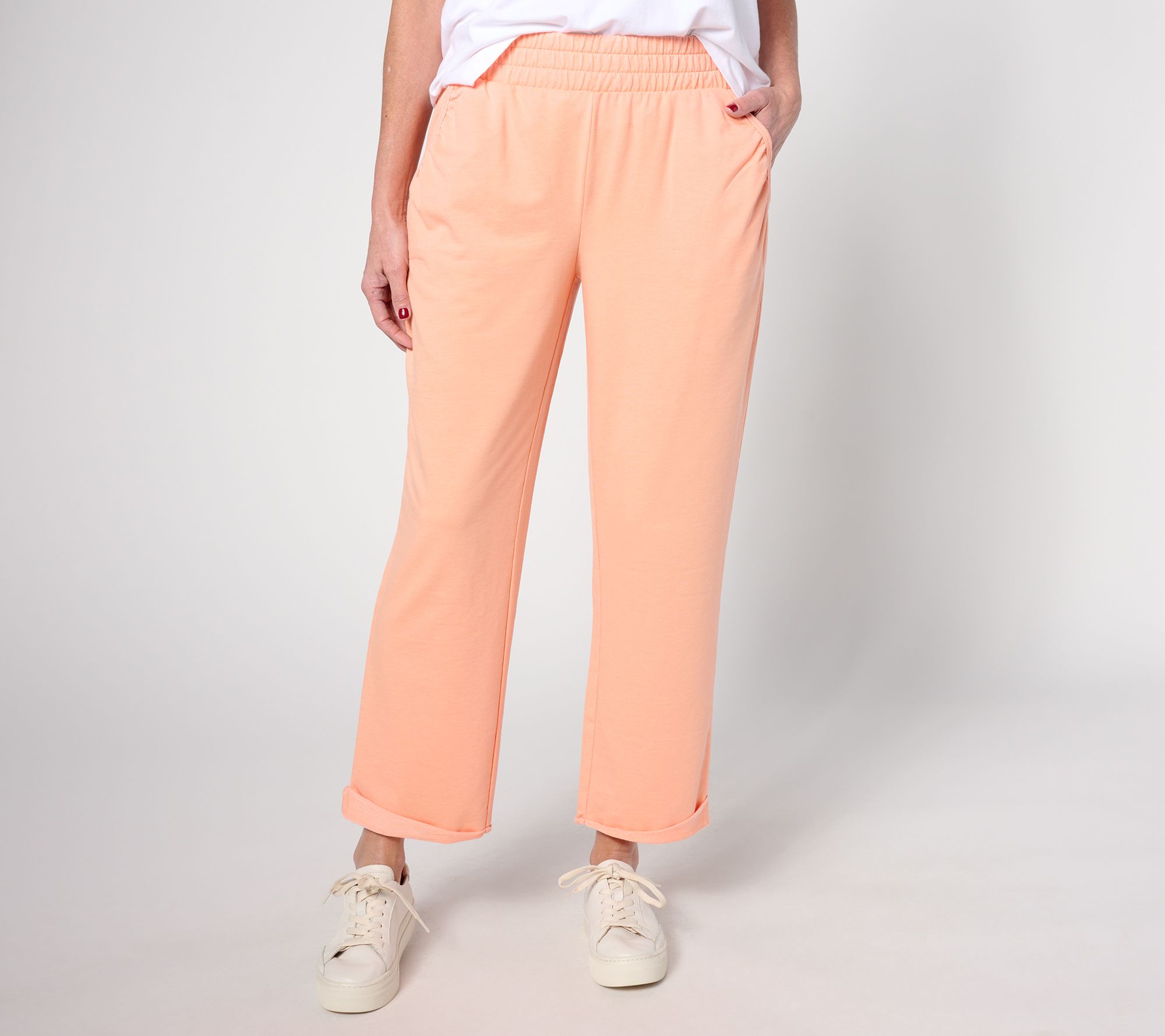 "As Is" Anybody Lounge Petite Beach Wash French Terry Pants