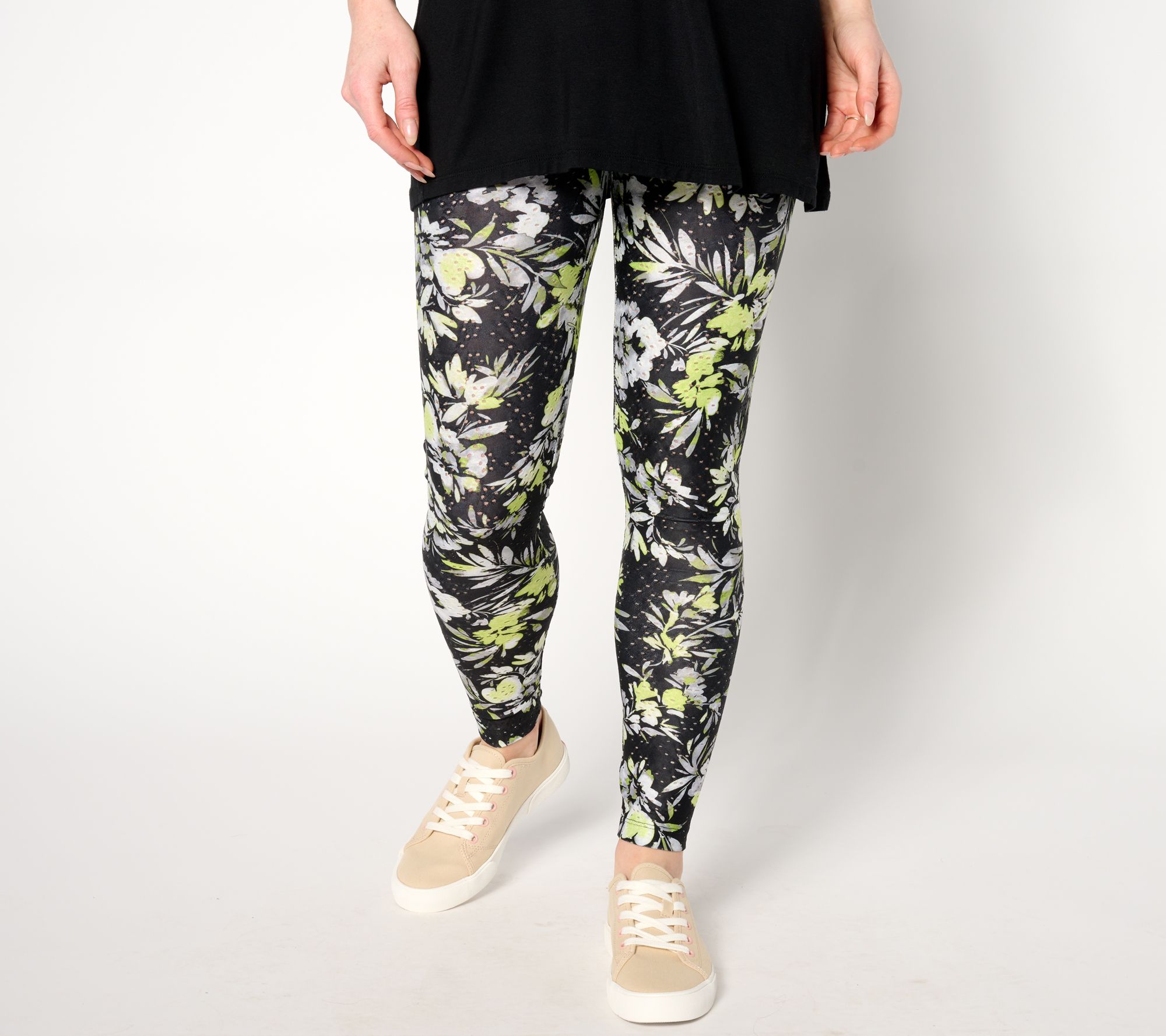 "As Is" LOGO Layers by Lori Goldstein Reg Printed Eyelet Leggings