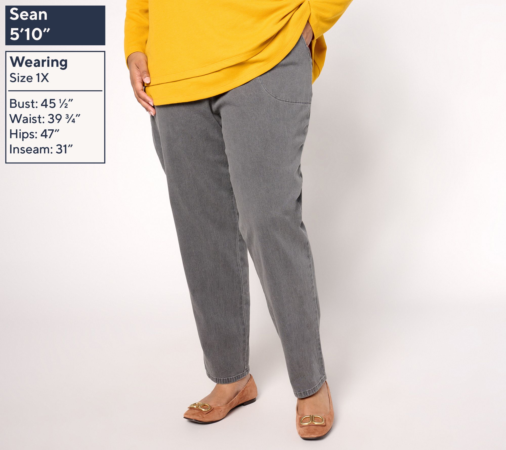 Denim & Co. Original Waist Stretch Regular Side Pocket Pant