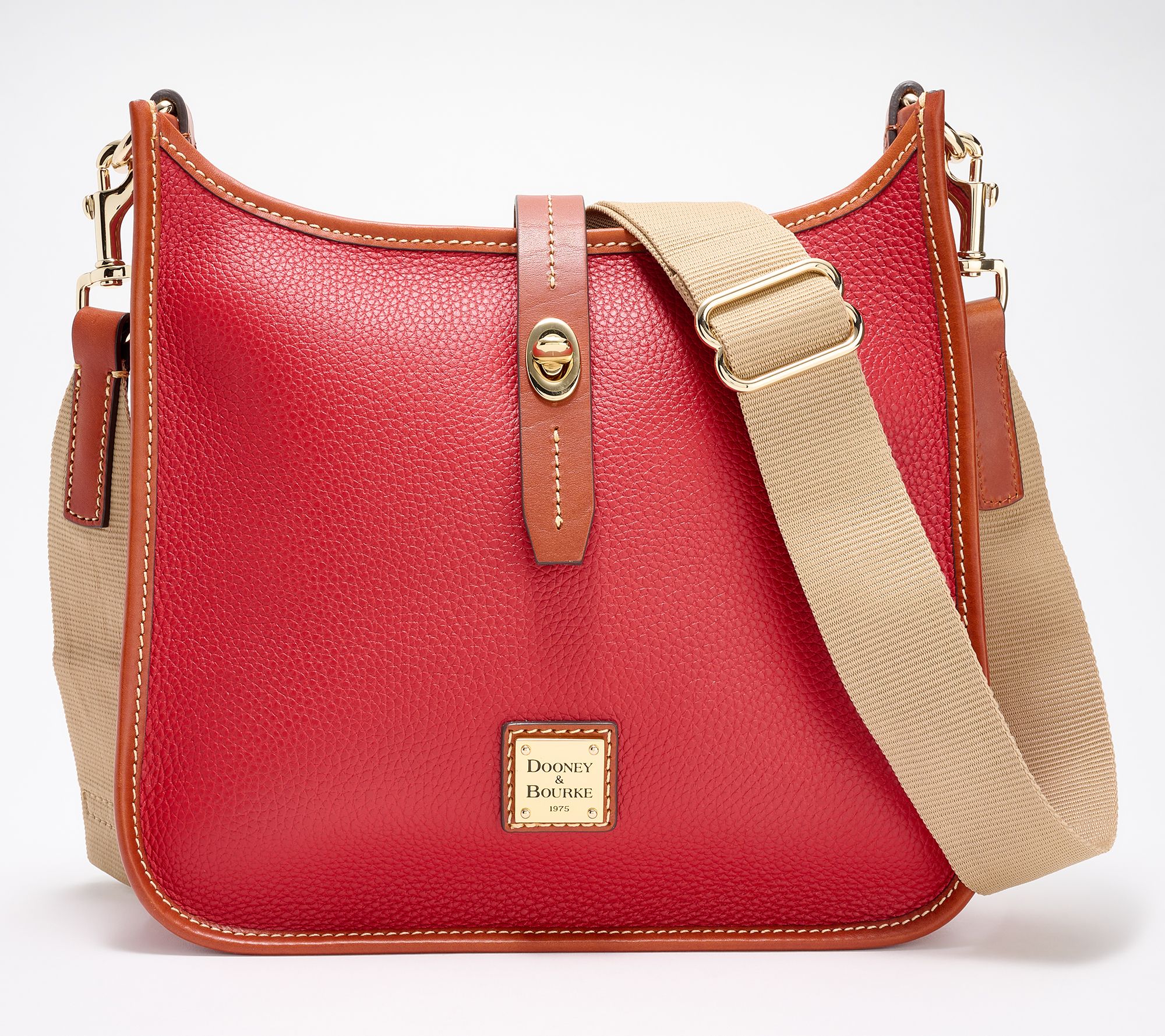 Dooney & Bourke Pebble Leather Turnlock Messenger Bag