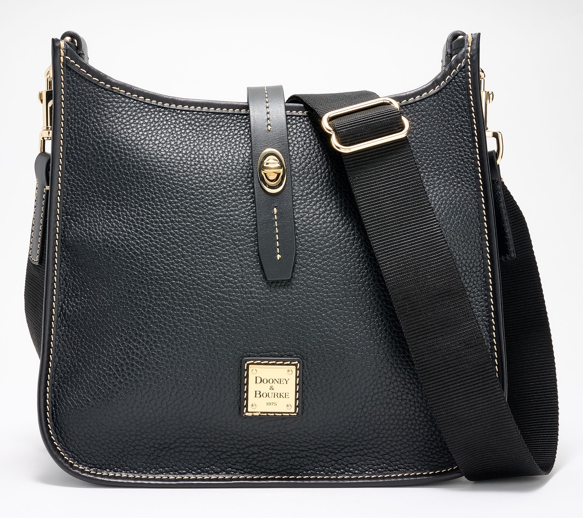 Dooney & Bourke Pebble Leather Turnlock Messenger Bag