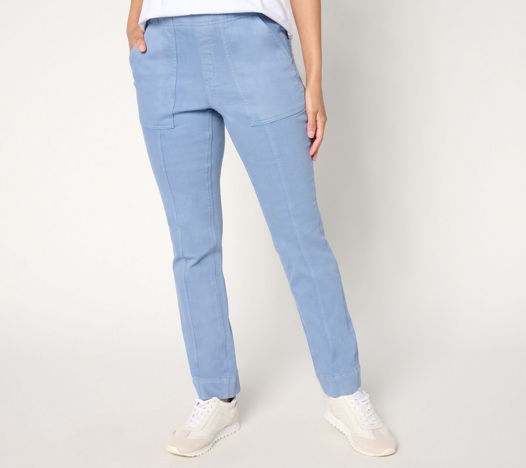 Denim & Co. Petite Cozy Touch Straight Leg Pull-On Pant