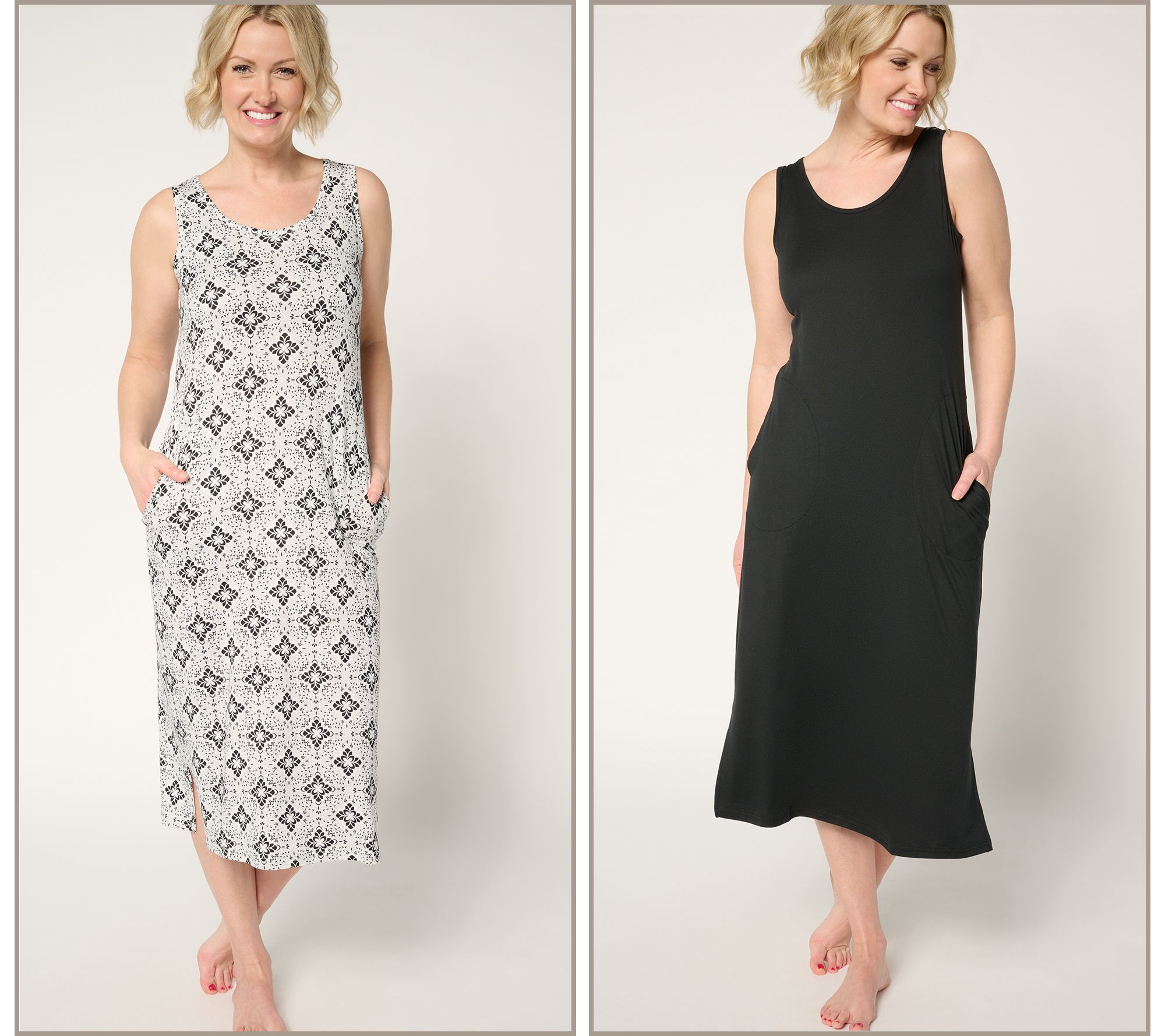 MUK LUKS Cloud Knit Set of 2 Midi Dresses