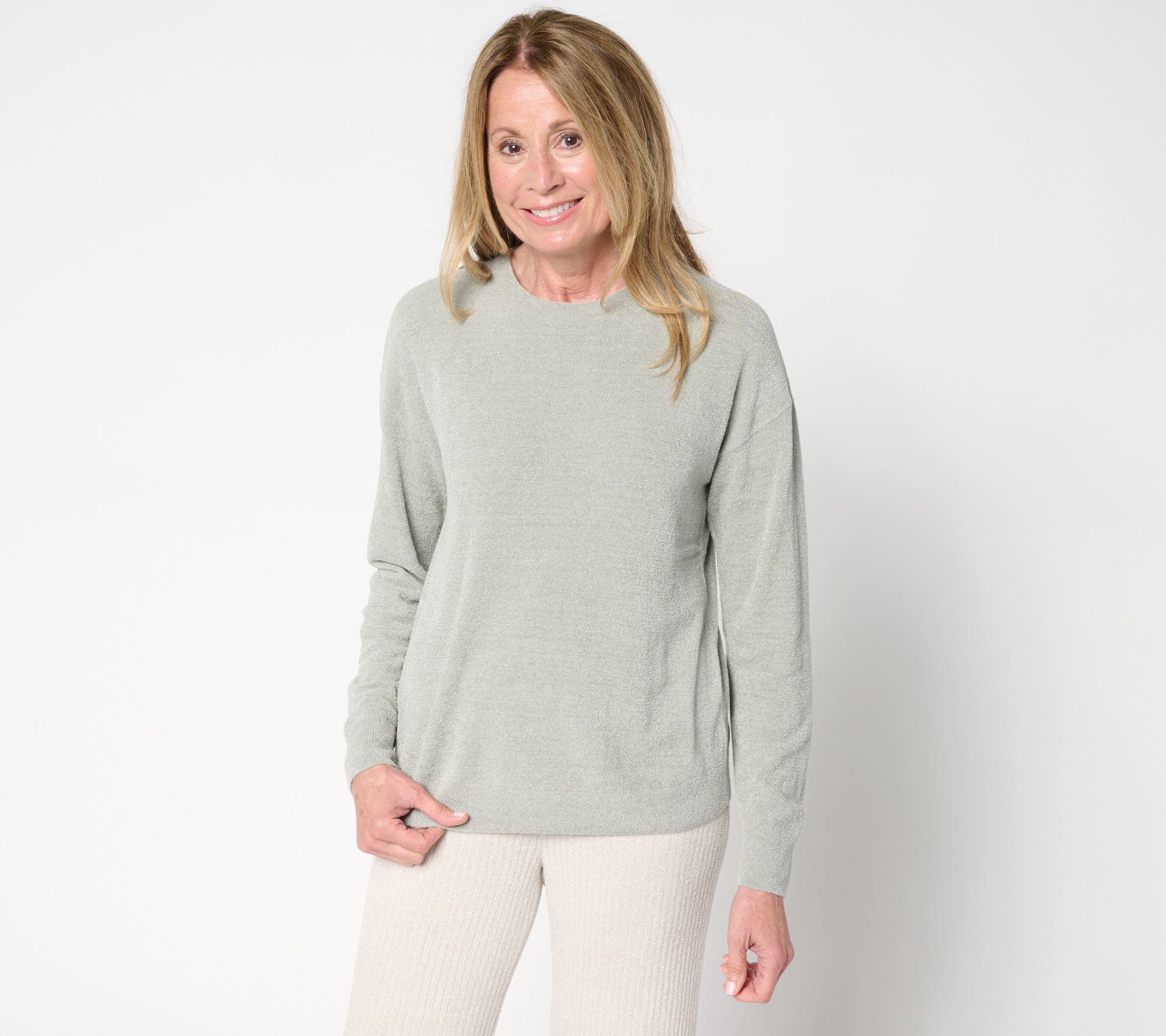 Barefoot Dreams CozyChic Ultra Lite Drop Shoulder Crew Neck Pullover