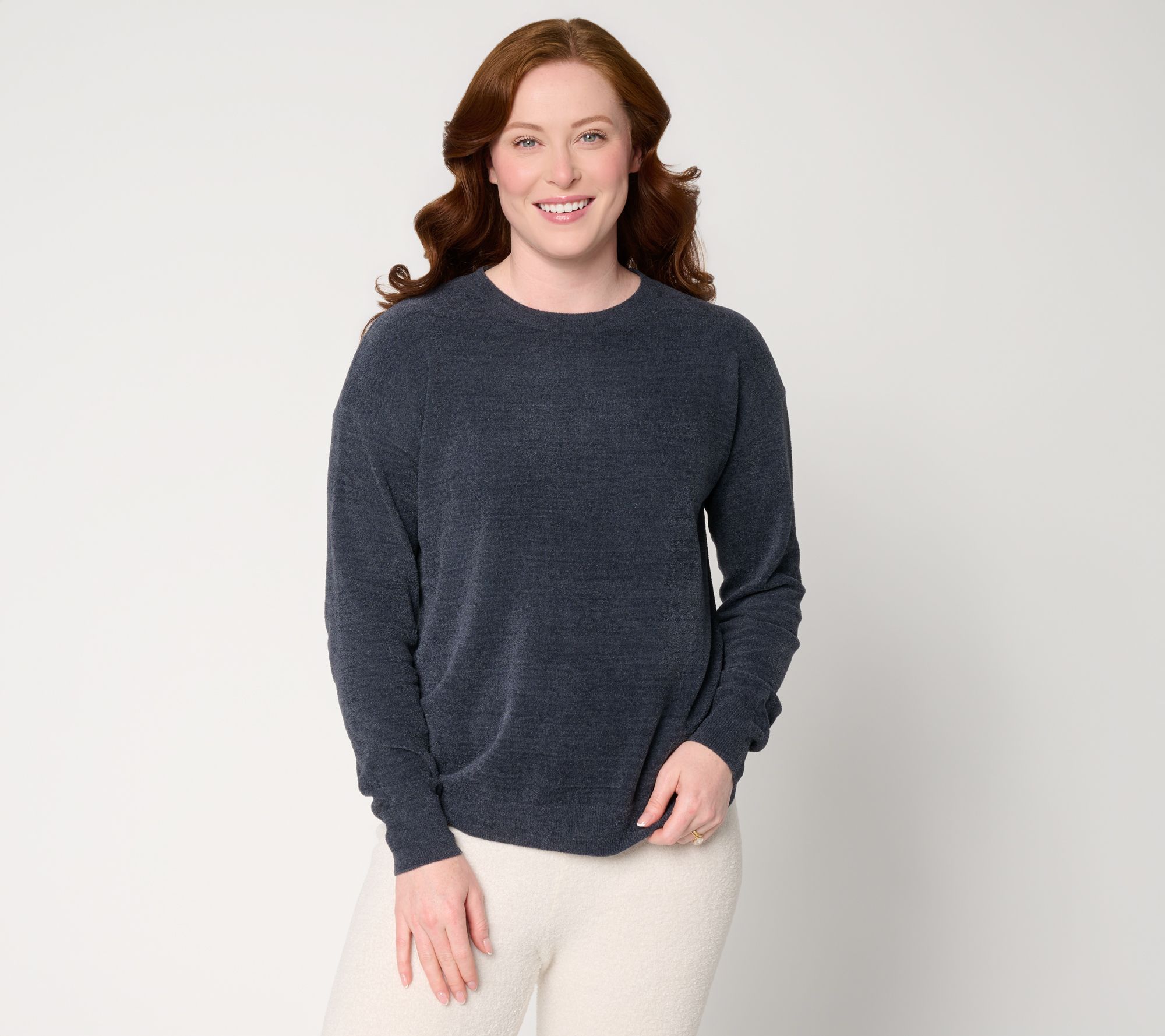 Barefoot Dreams CozyChic Ultra Lite Drop Shoulder Crew Neck Pullover