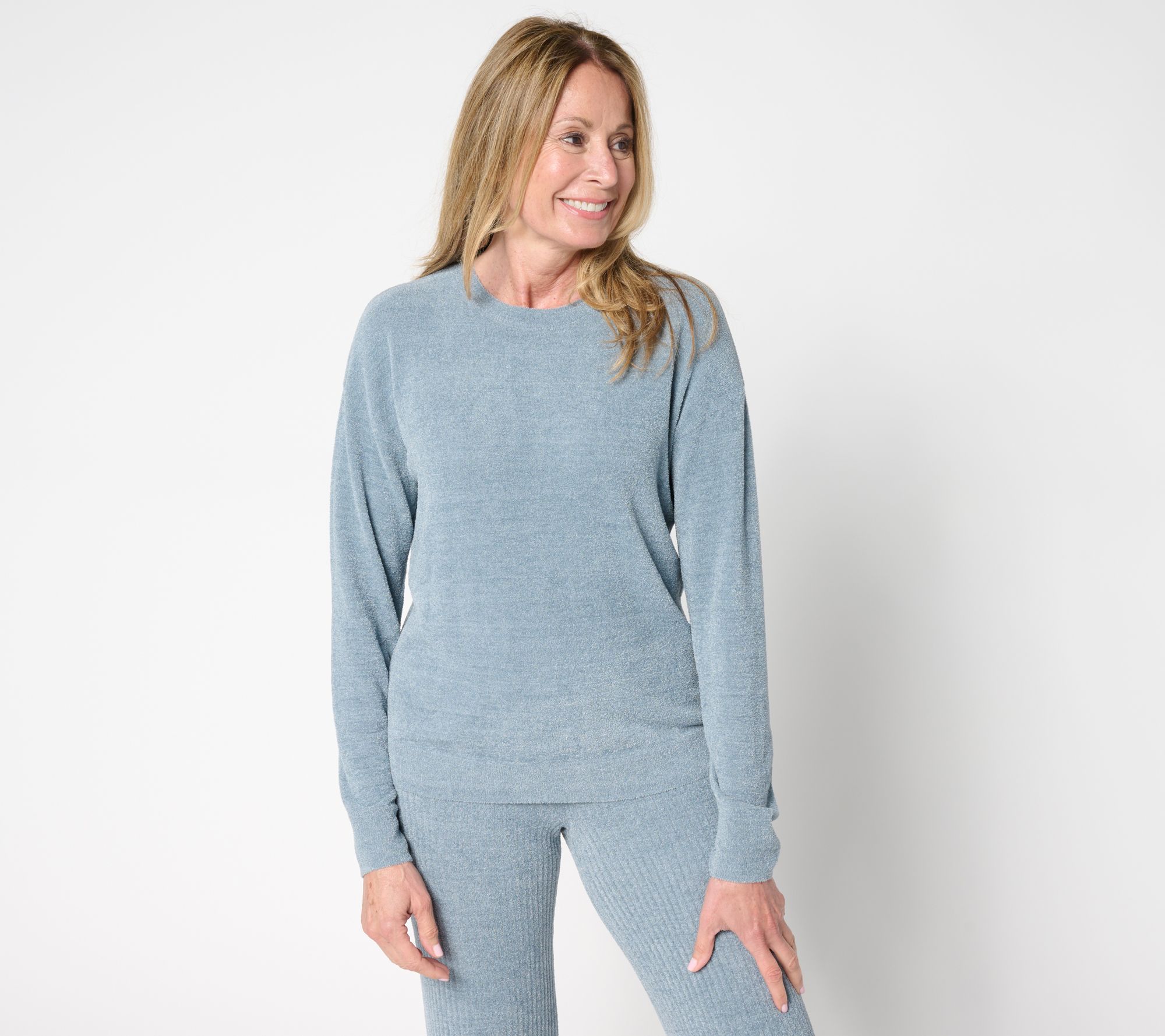 Barefoot Dreams CozyChic Ultra Lite Drop Shoulder Crew Neck Pullover