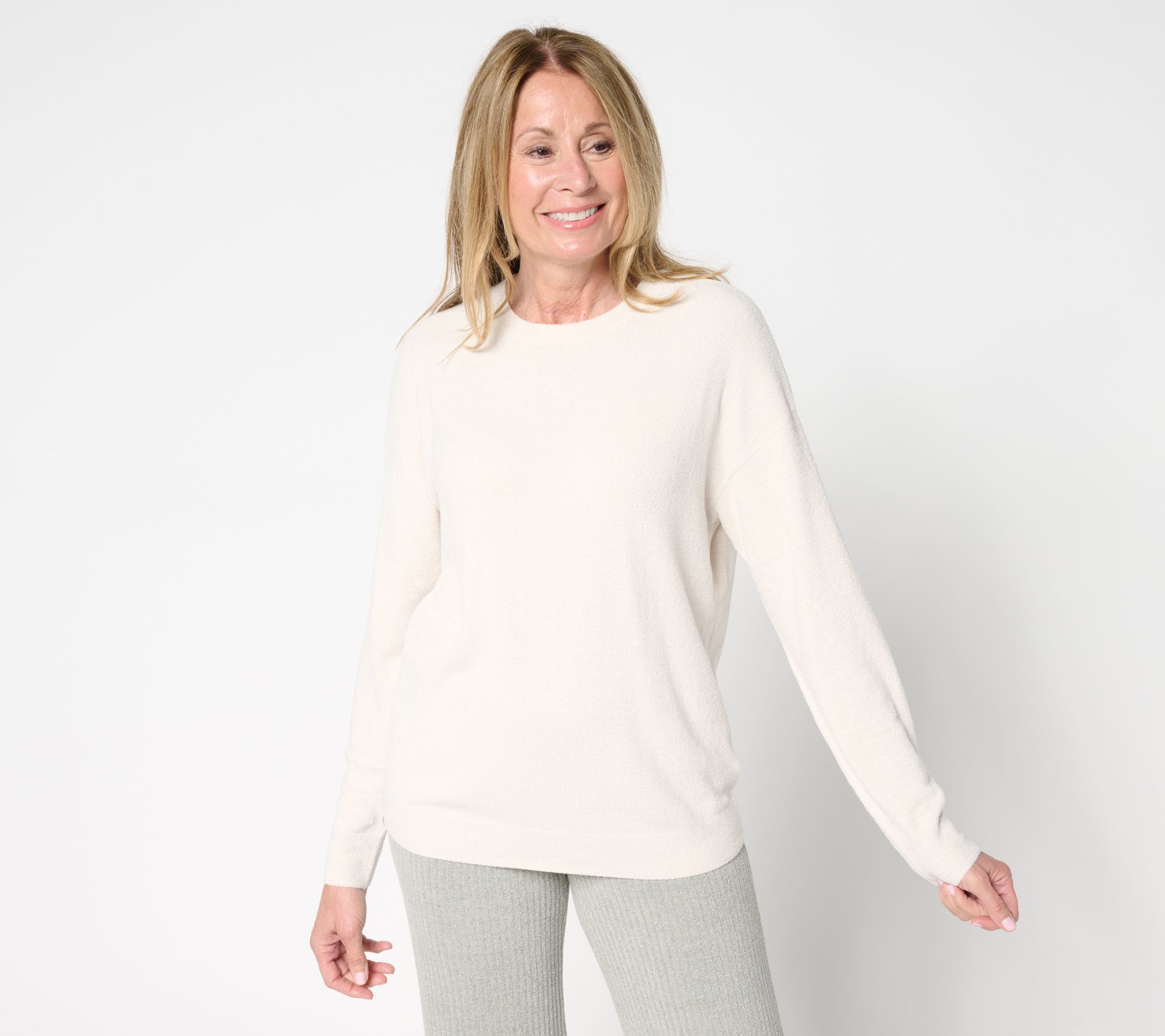 Barefoot Dreams CozyChic Ultra Lite Drop Shoulder Crew Neck Pullover