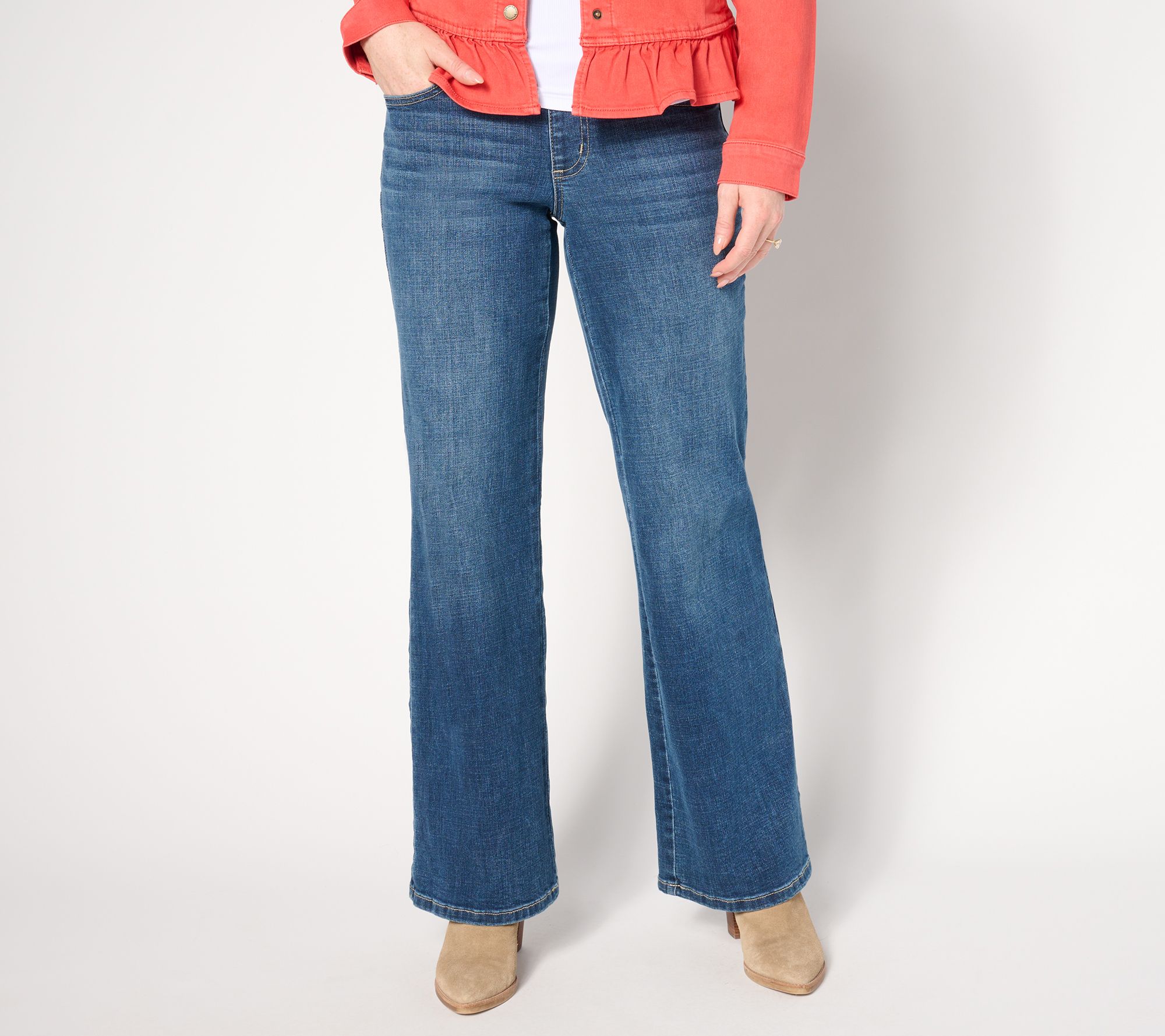 "As Is" Belle Boho by Kim Gravel Petite Denim Crosshatch Jean