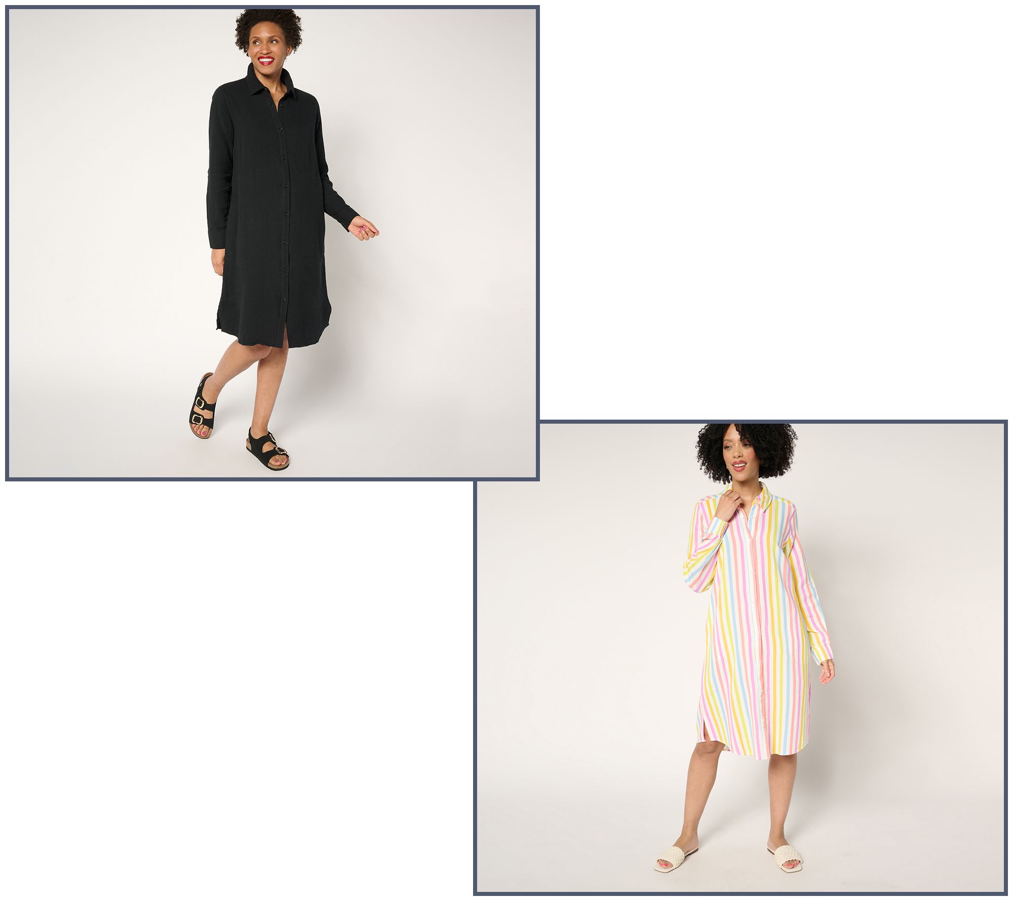 Denim & Co. Beach Cotton Gauze Button Front Dress