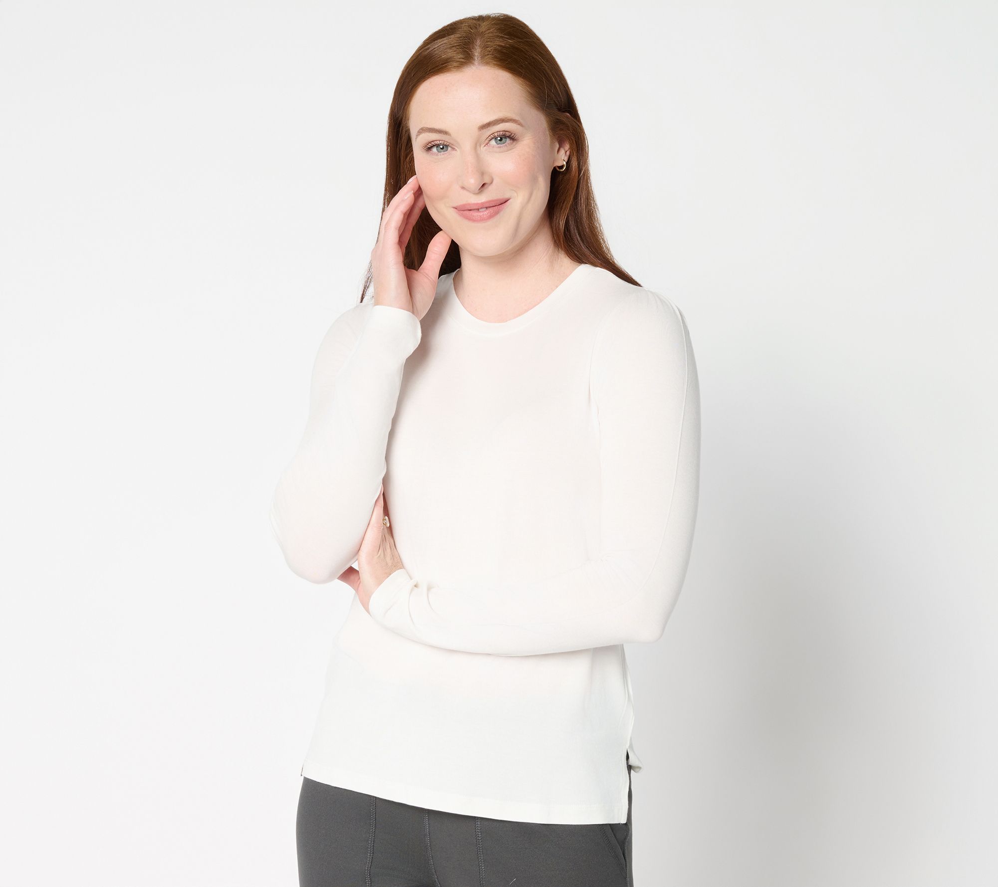 Barefoot Dreams Malibu Collection Peached Jersey L/S Tee