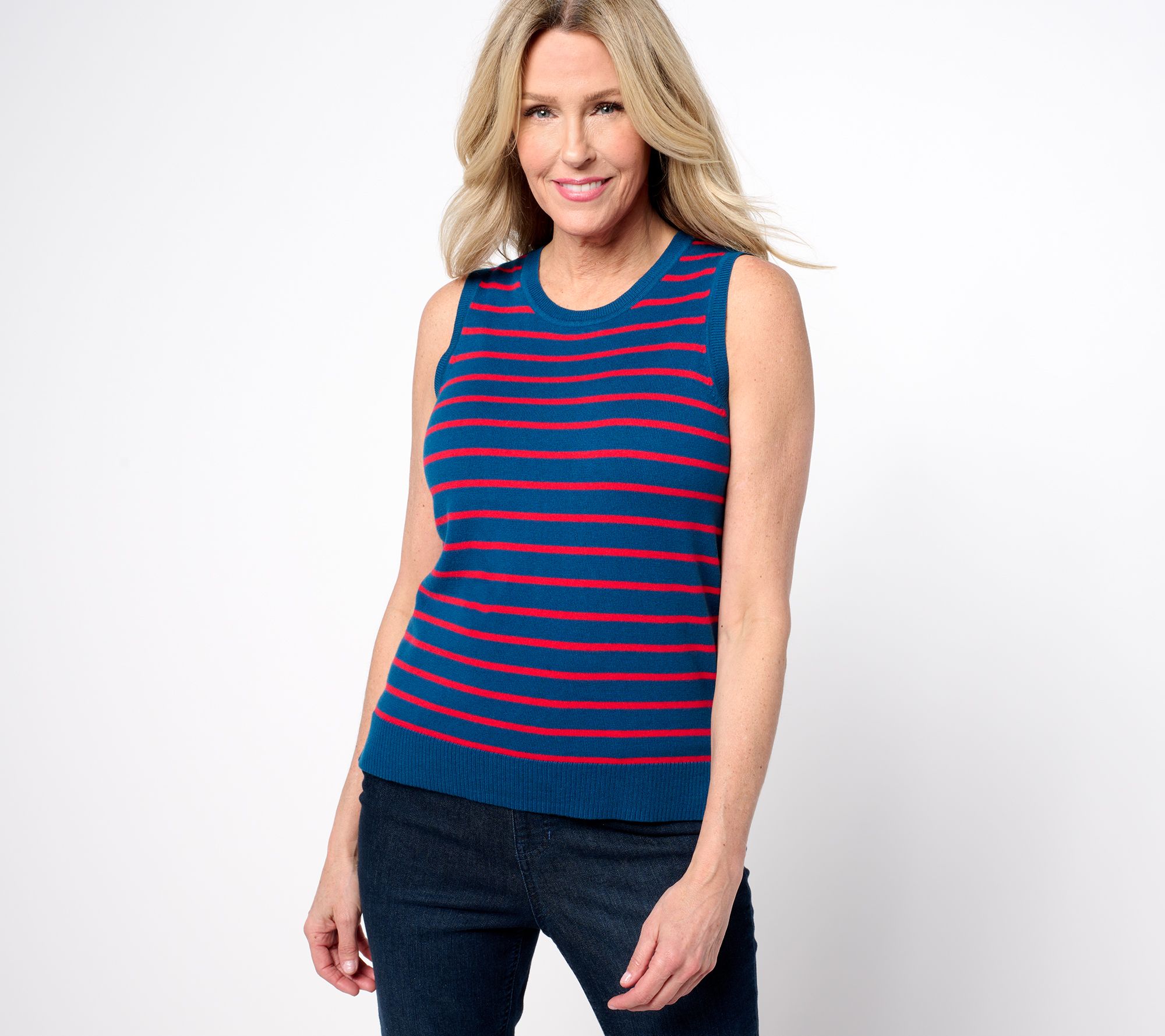 Isaac Mizrahi Live! Essentials Stripe Sweater Tank