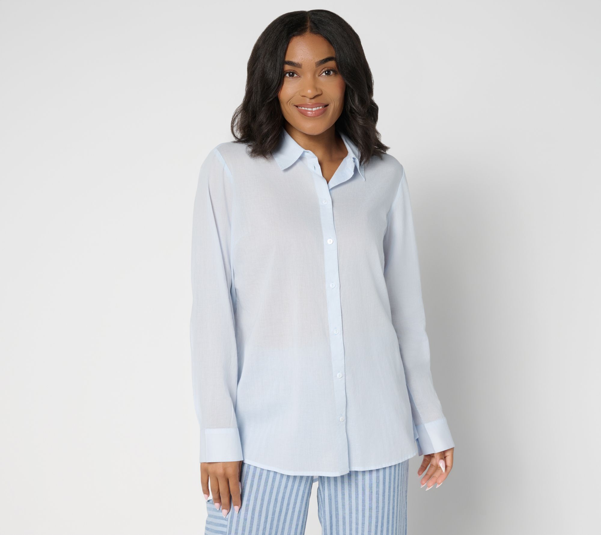 Peace Love World Cotton Affirmation Back Button Front Shirt