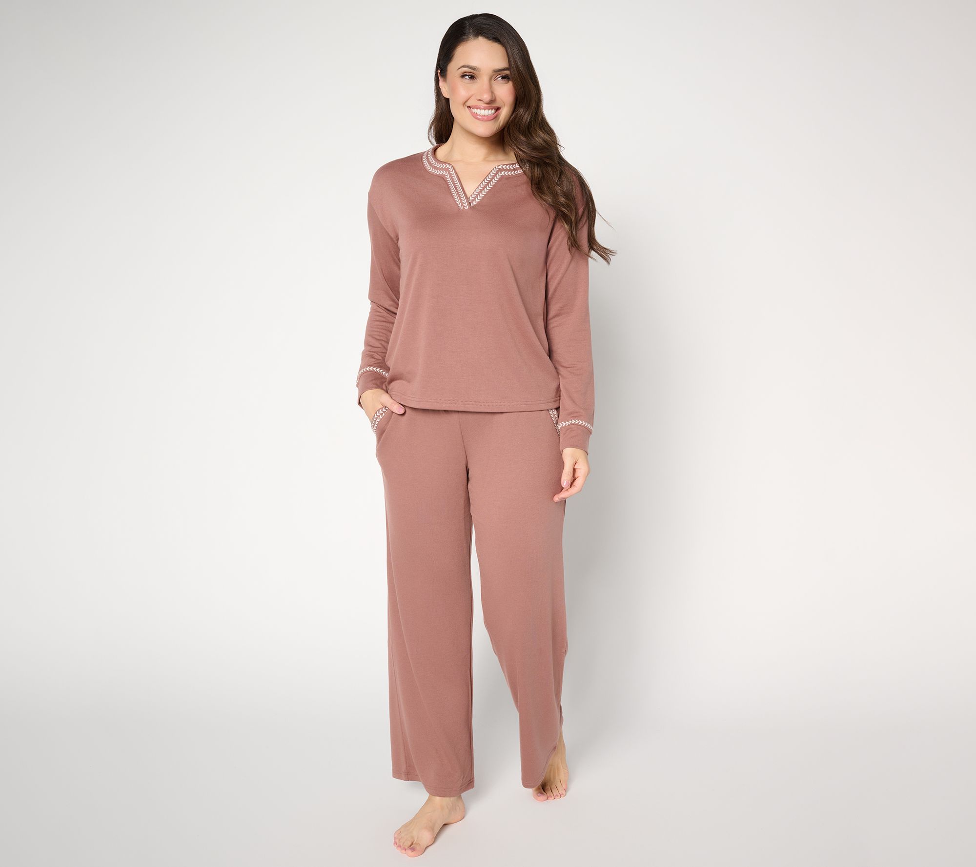 MUK LUKS Regular French Terry Stitched Lounge Set