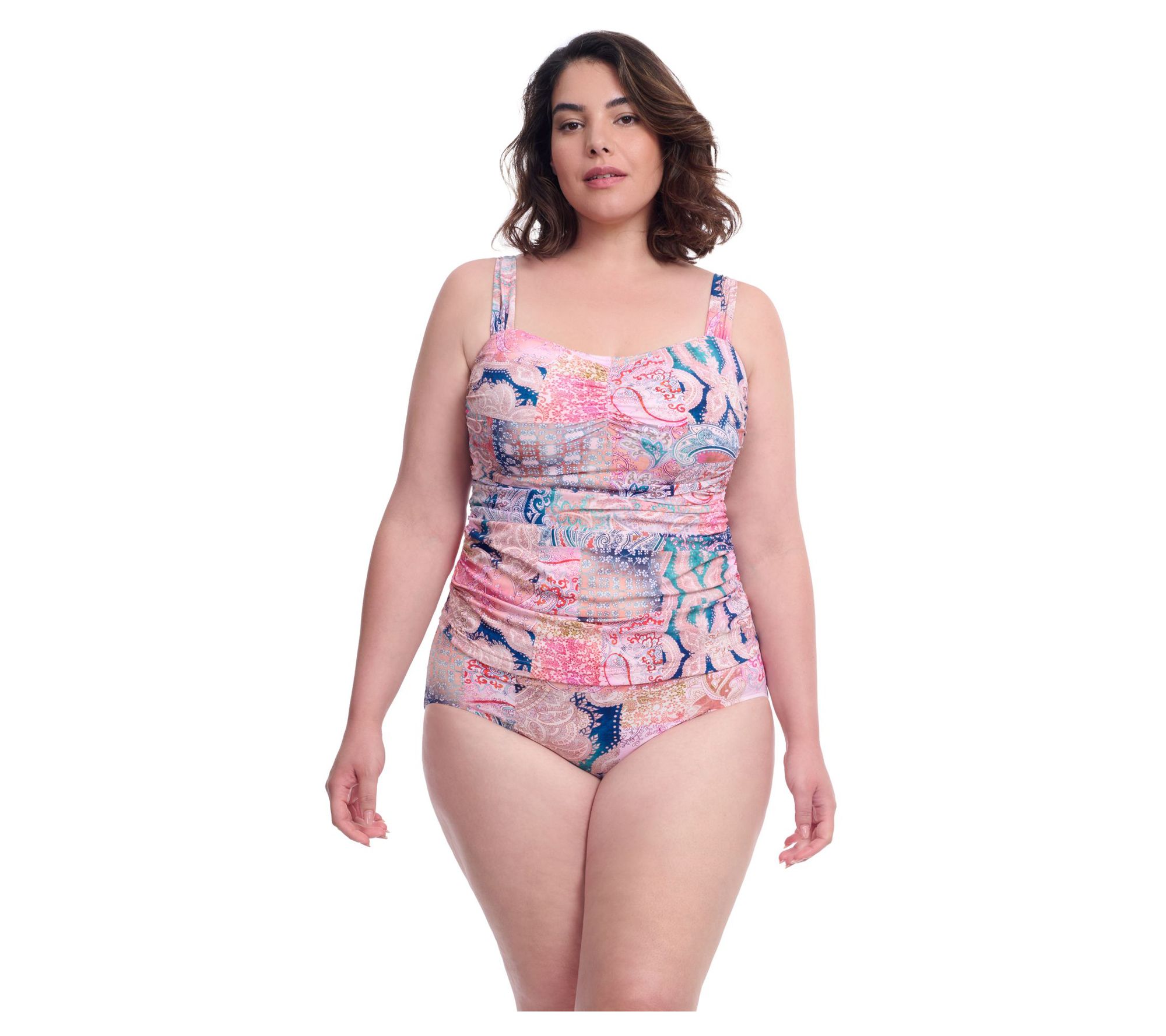 Karma Full Figure Center Ruched Tankini