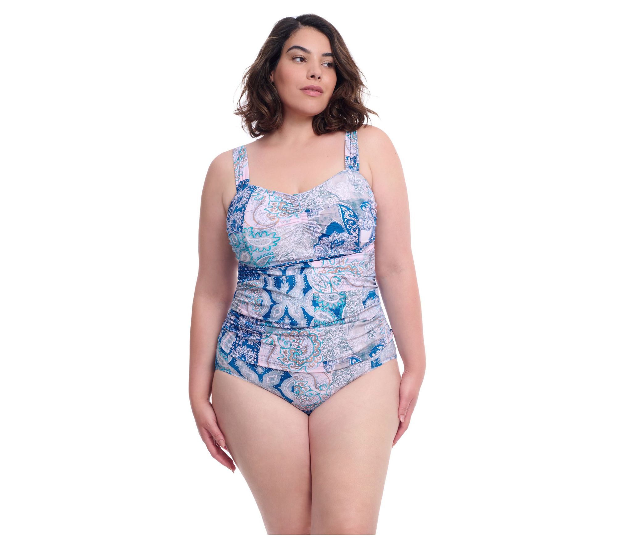 Karma Full Figure Center Ruched Tankini