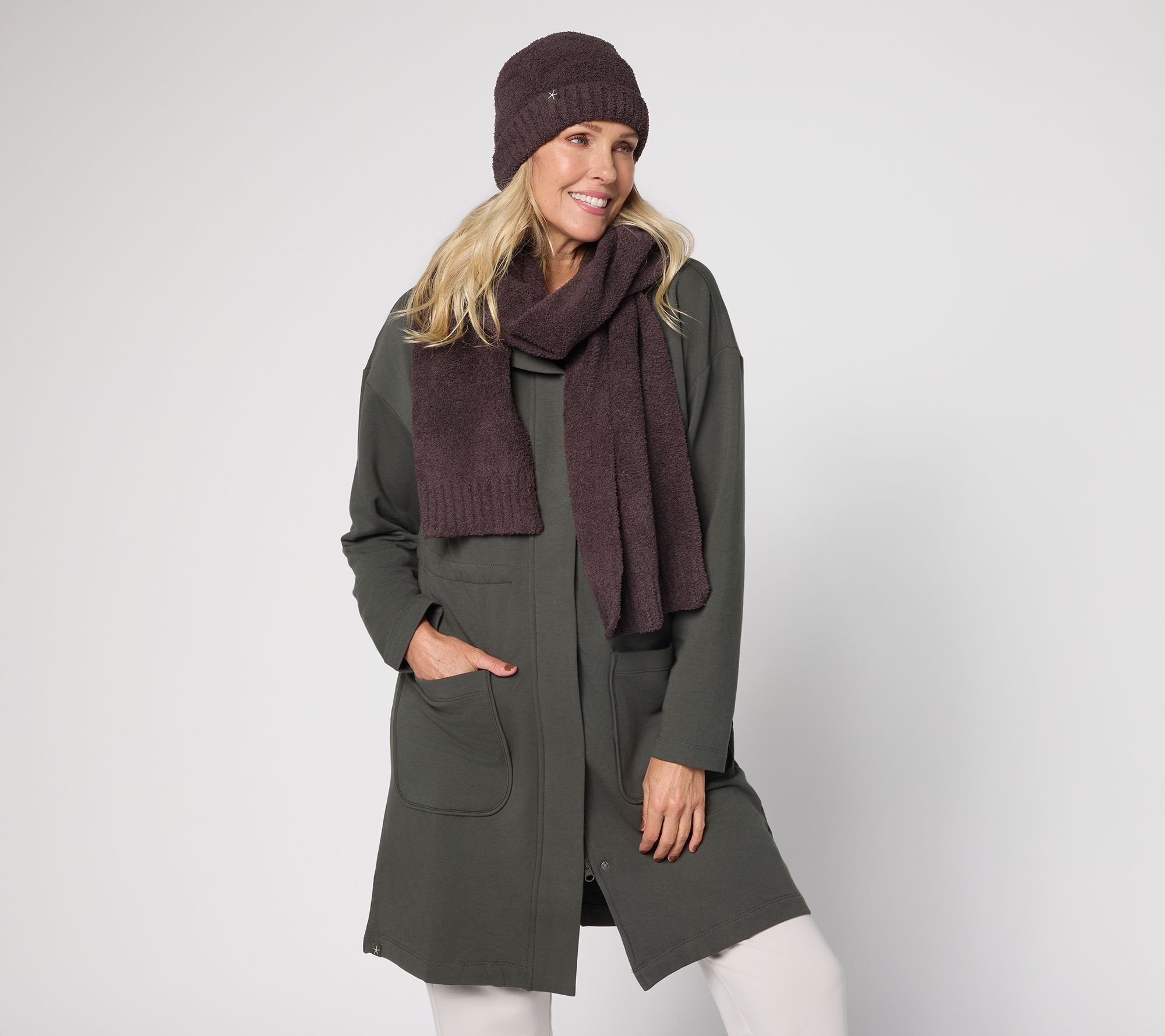 Barefoot Dreams CozyChic Beanie and Scarf Set
