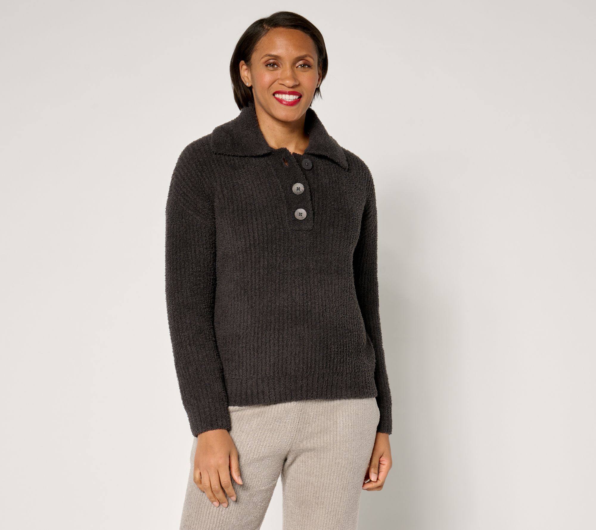 "As Is" Barefoot Dreams CozyChic Rib Collared Pullover