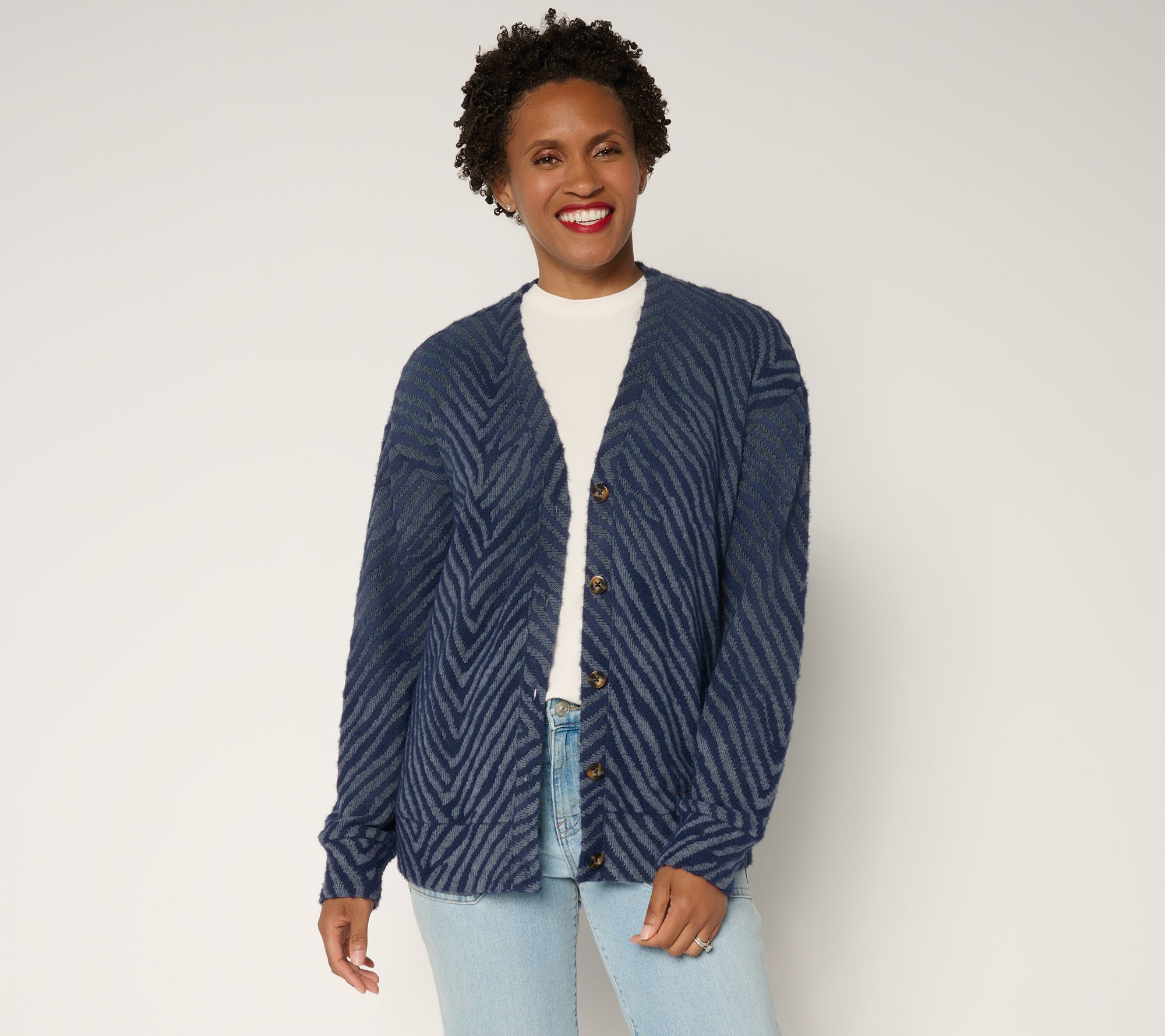 Me by Jennie Garth Bea Jacquard Cardigan - QVC.com