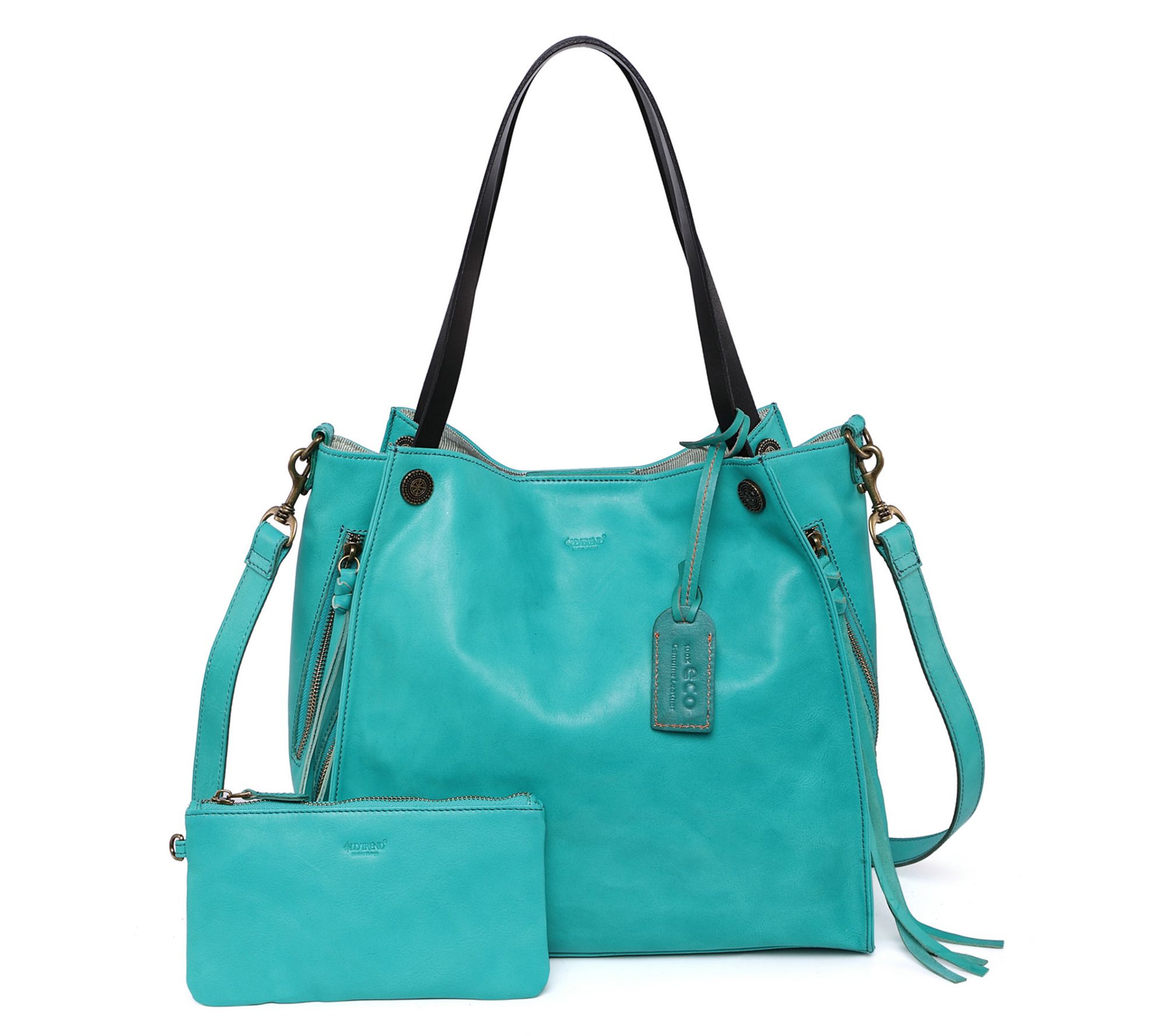 Old Trend Daisy Leather Tote with Coin Pouch & Crossbody Strap