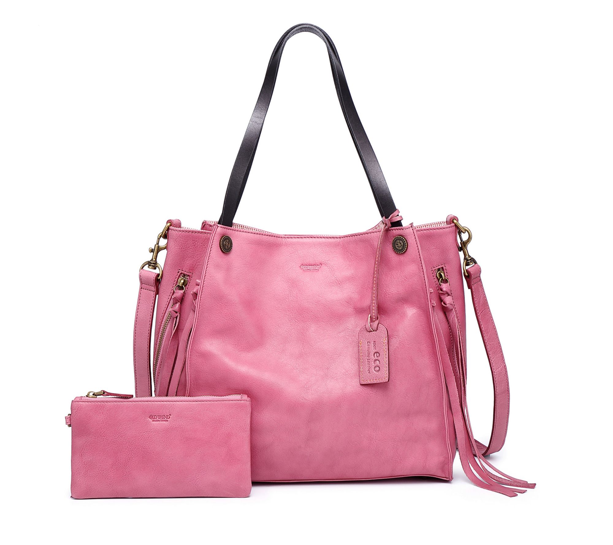 Old Trend Daisy Leather Tote with Coin Pouch & Crossbody Strap