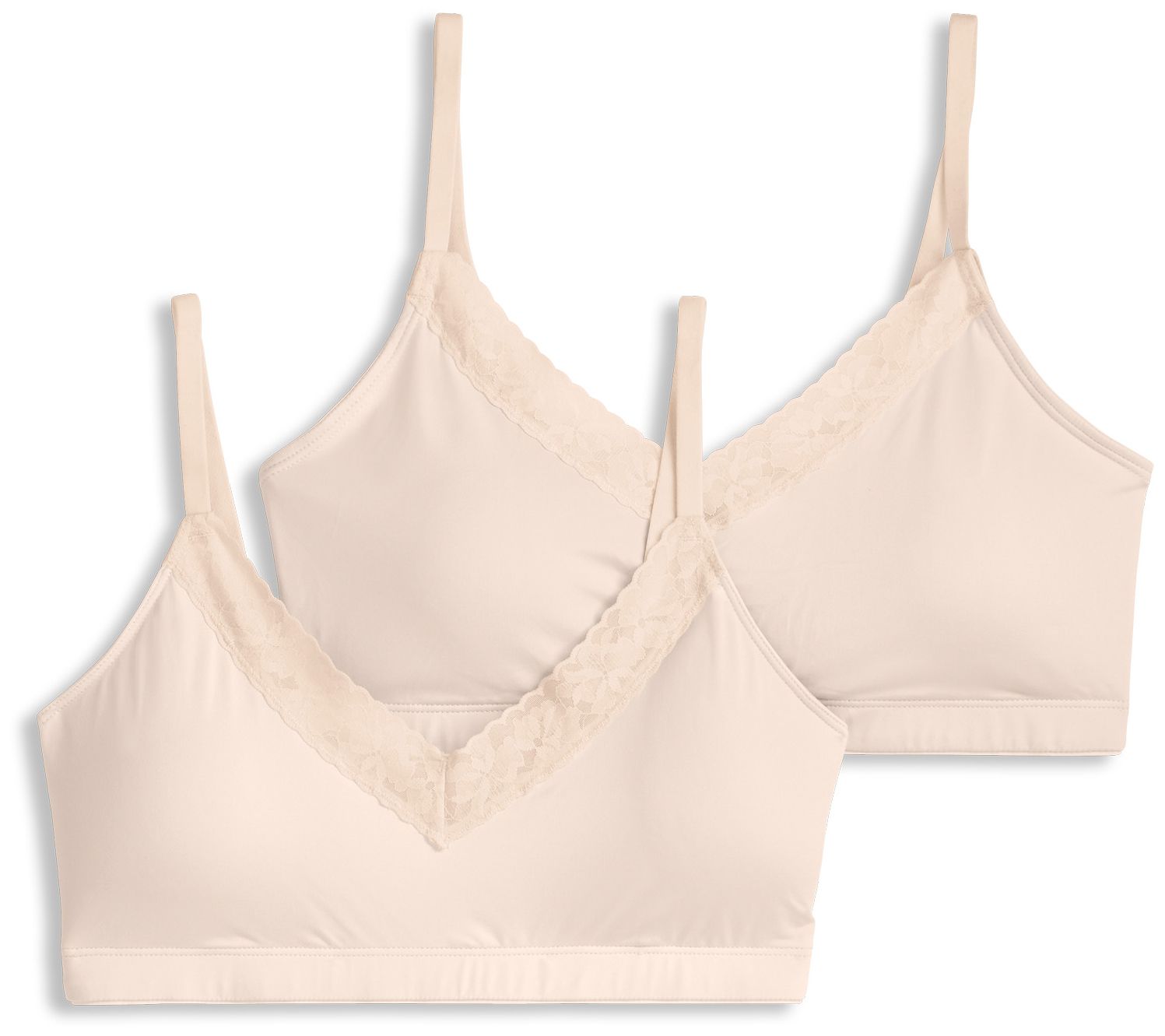 "As Is" Jockey Wirefree Micro Stretch Lace Bralette Set of 2